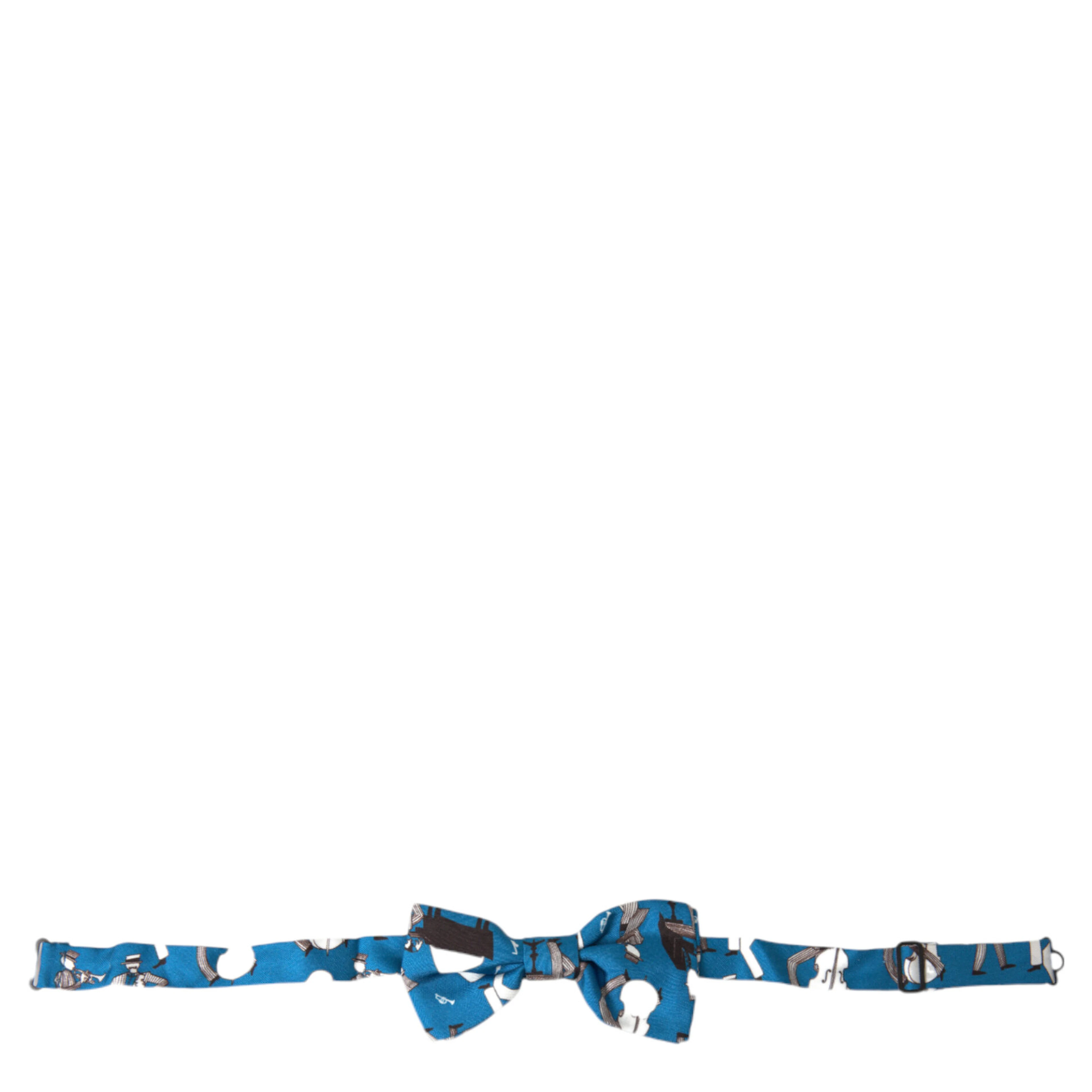 Blue Jazz Club Silk Adjustable Neck Papillon Bow Tie