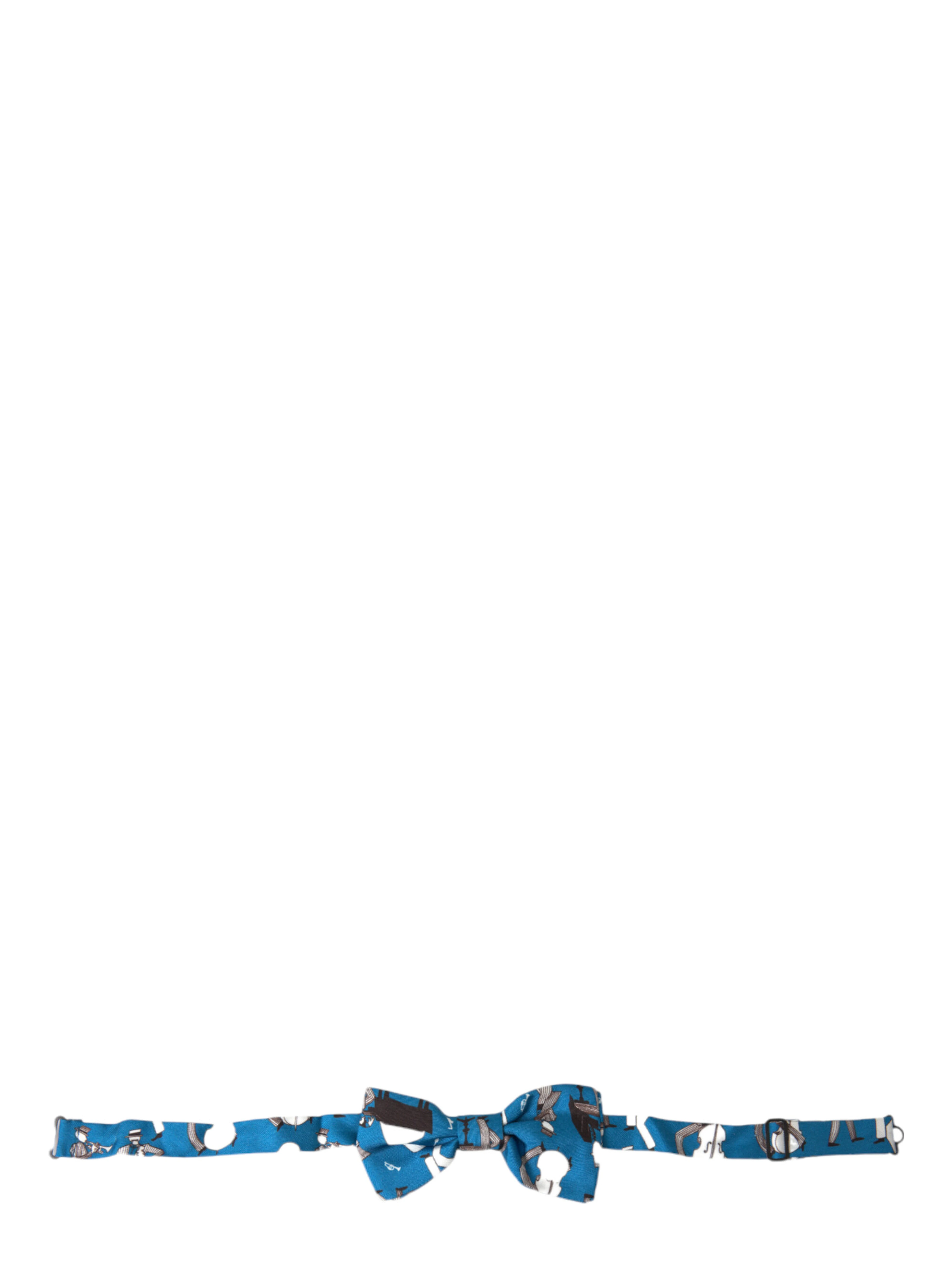Blue Jazz Club Silk Adjustable Neck Papillon Bow Tie