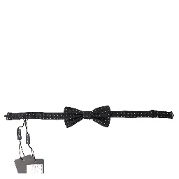 Black Polka Dot Silk Adjustable Men Neck Papillon Bow Tie