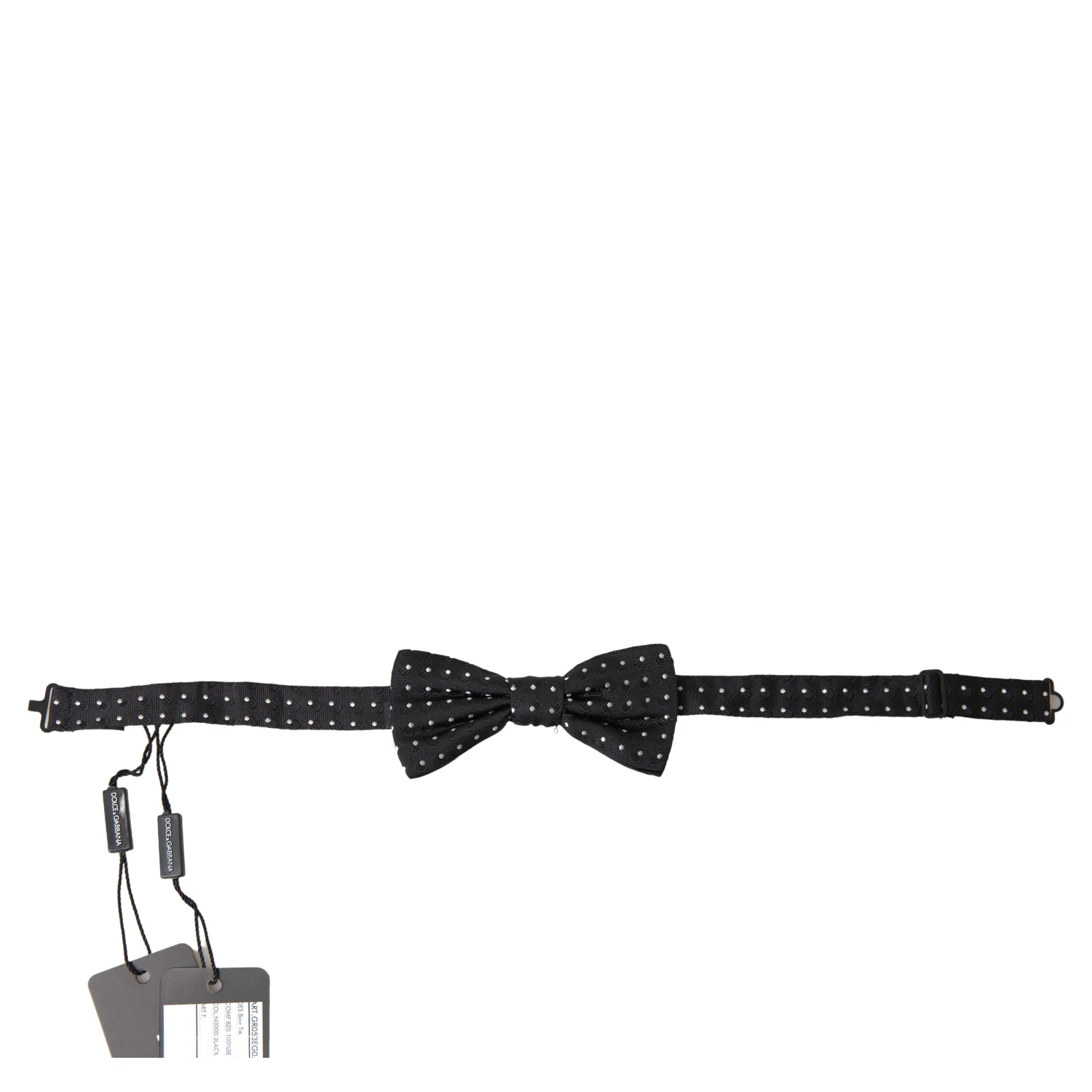 Black Polka Dot Silk Adjustable Men Neck Papillon Bow Tie