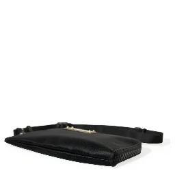 Black Nylon Logo Plaque Keyring Pouch Clutch Bag