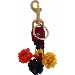 Gold Yellow Raffia Leather Clasp Finder Chain Keyring