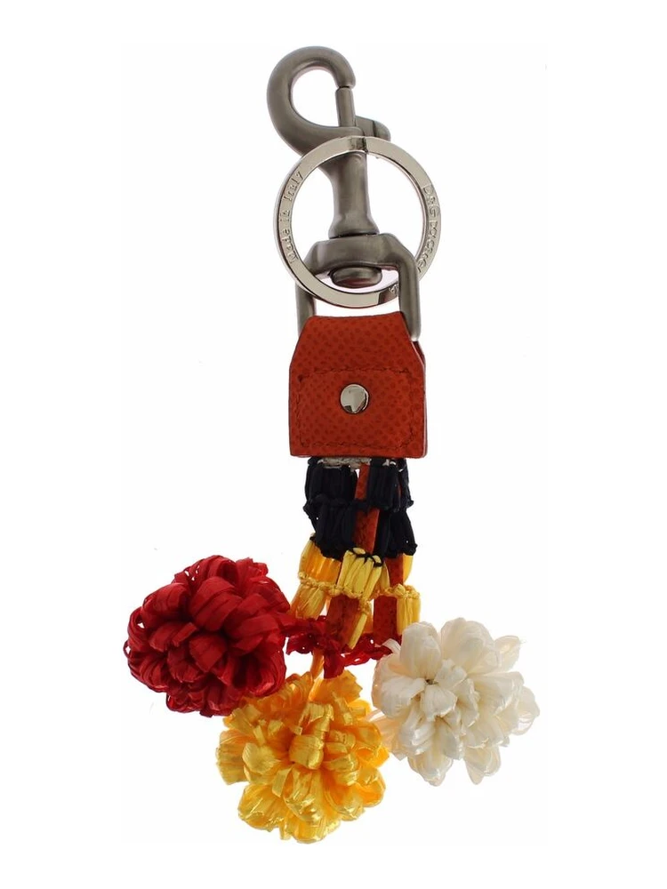 Red White Raffia Leather Clasp Finder Keyring Keychain alternative