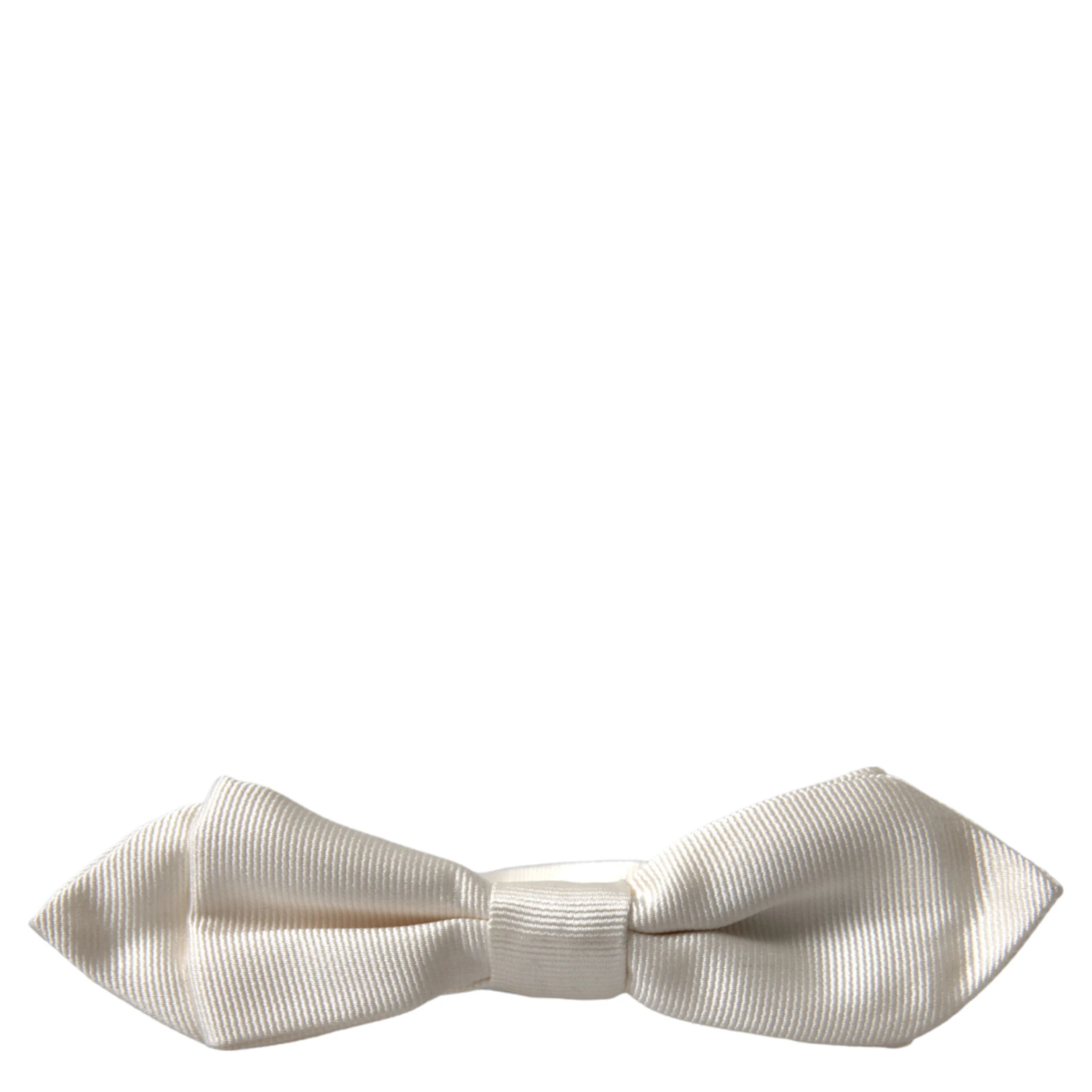White Silk Slim Adjustable Neck Papillon Bow Tie
