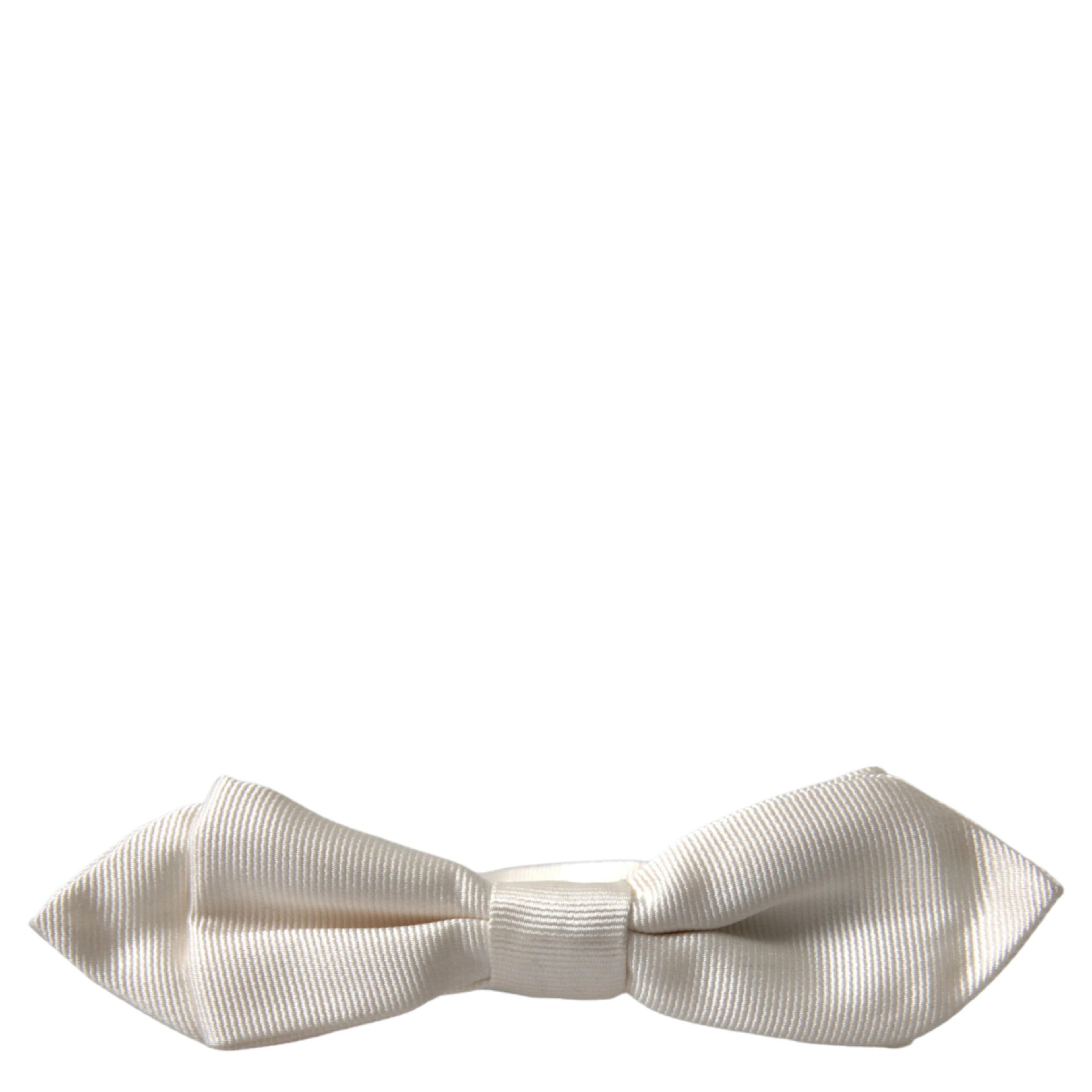 White Silk Slim Adjustable Neck Papillon Bow Tie