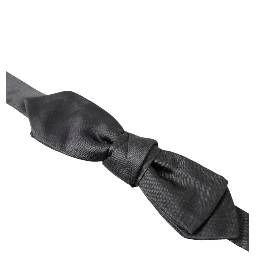 Dark Gray Silk Adjustable Neck Men Papillon Bow Tie