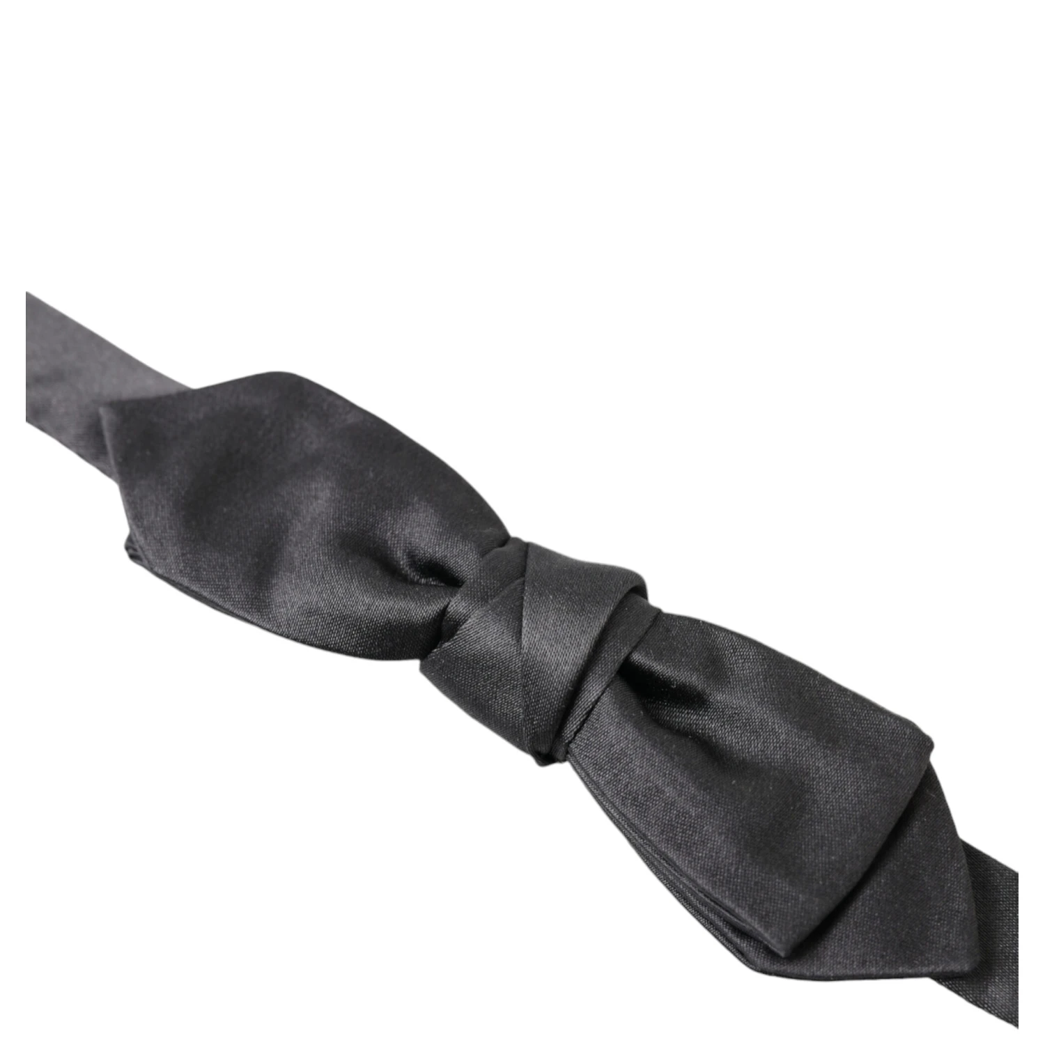 Dark Gray Silk Adjustable Neck Men Papillon Bow Tie