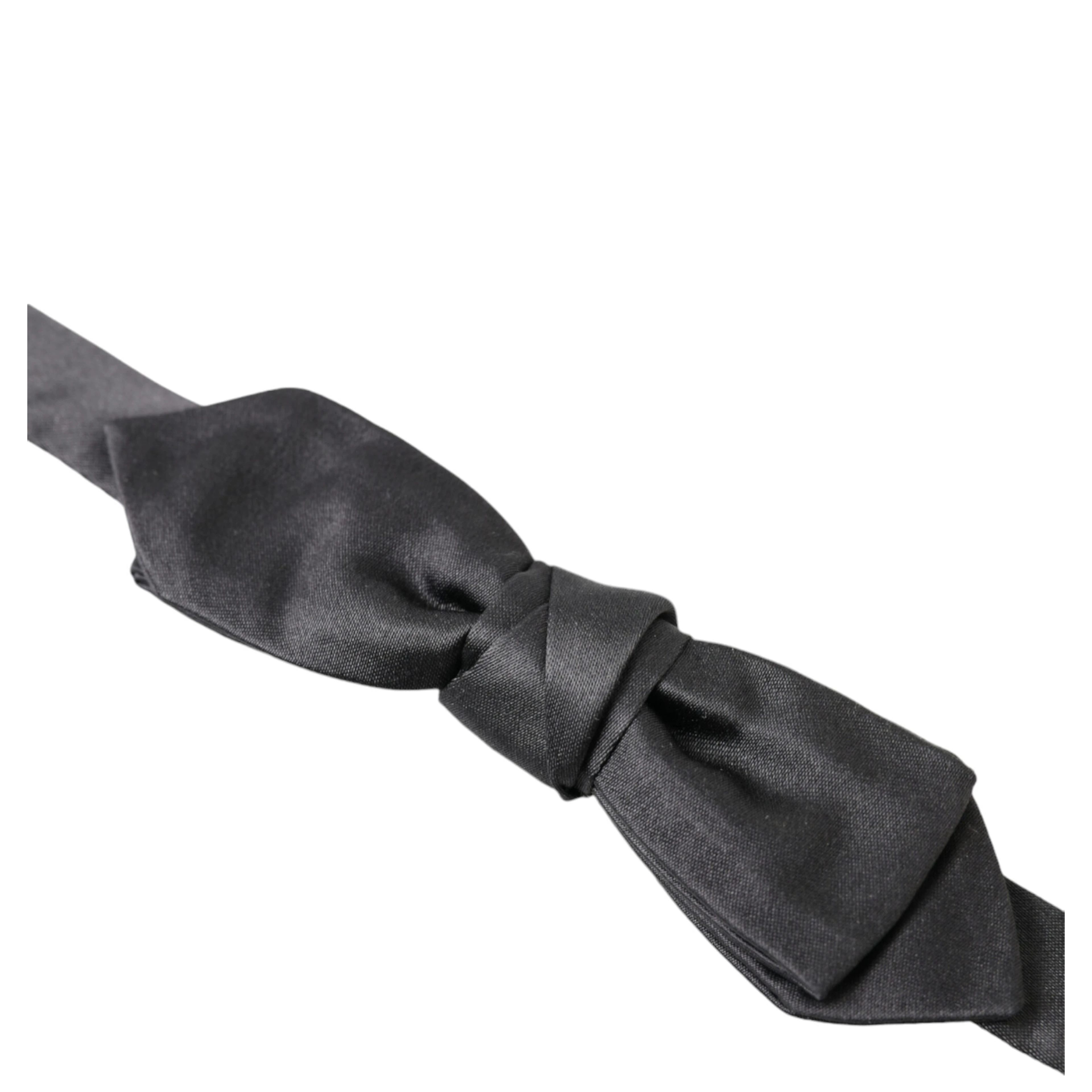 Dark Gray Silk Adjustable Neck Men Papillon Bow Tie