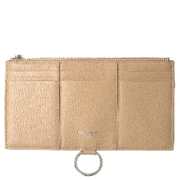 Beige Leather Shoulder Cardholder Shoulder Strap Wallet