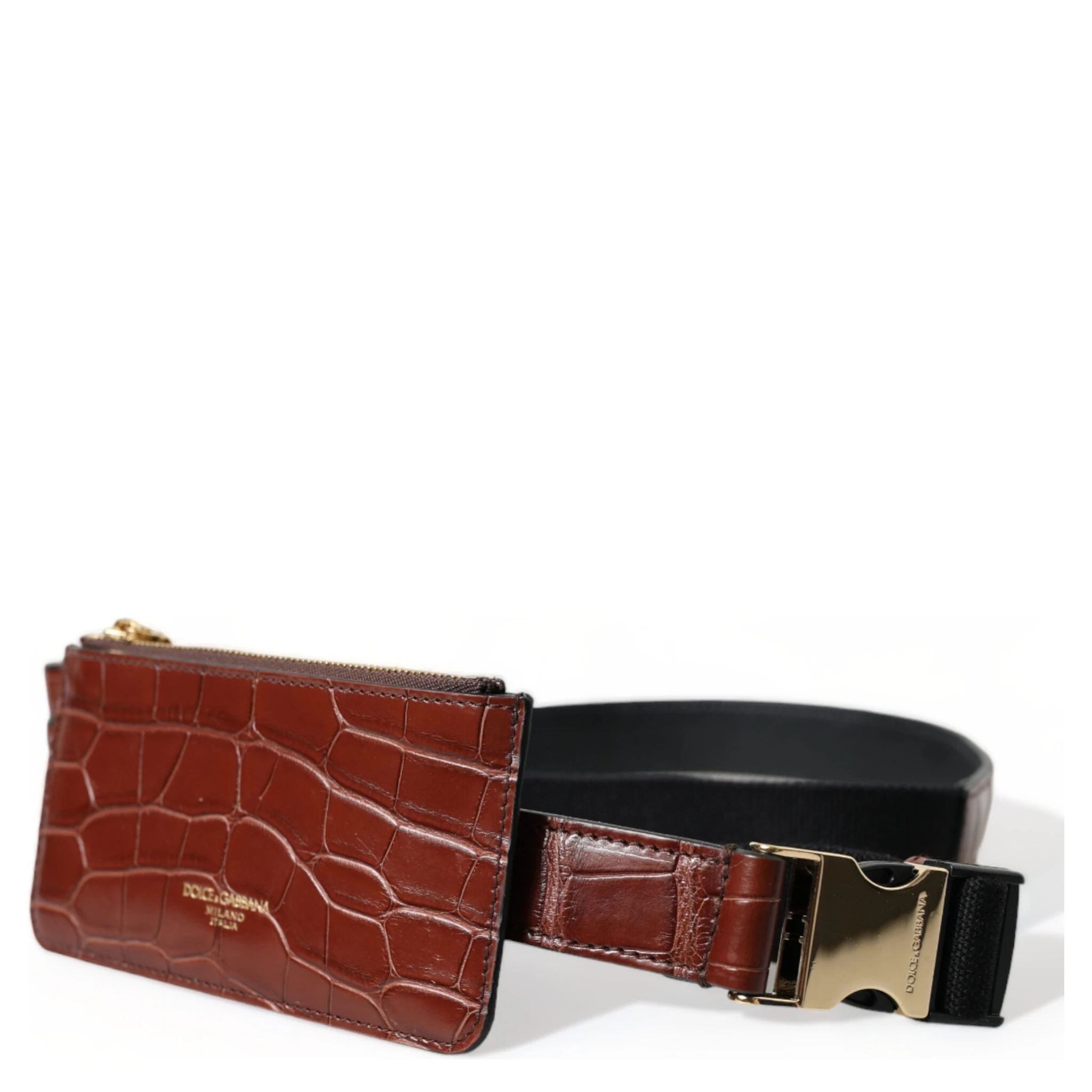 Brown Alligator Leather Airpods Case Coin Purse Wallet