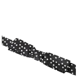 Black Polka Dot Silk Adjustable Men Neck Papillon Bow Tie