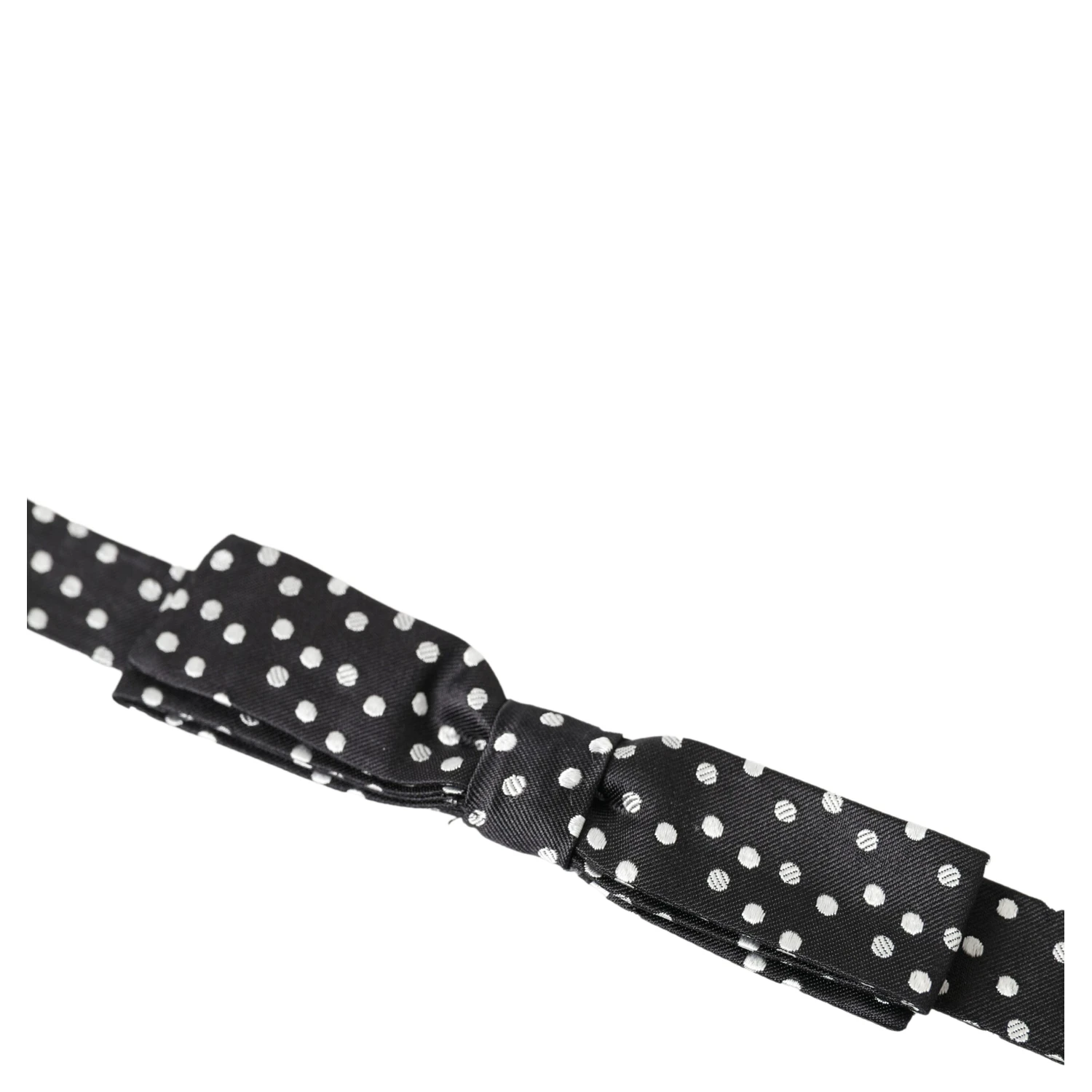 Black Polka Dot Silk Adjustable Men Neck Papillon Bow Tie