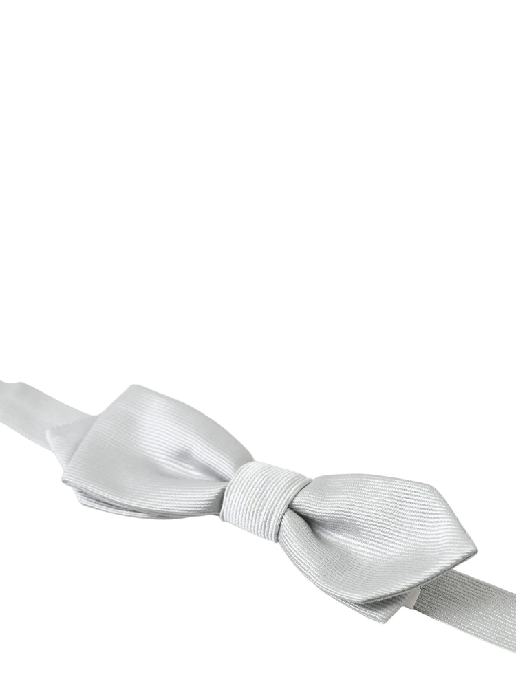 Gray Silk Adjustable Men Neck Papillon Bow Tie alternative
