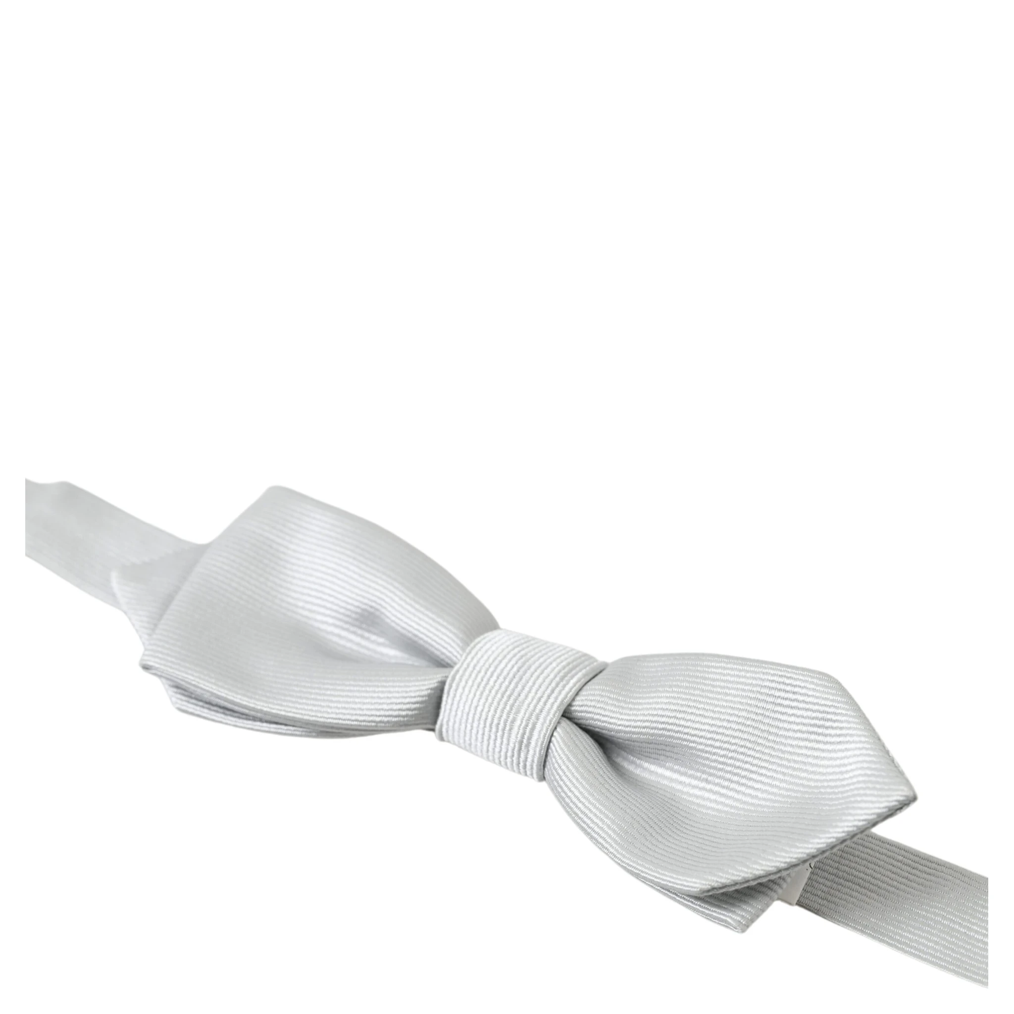Gray Silk Adjustable Men Neck Papillon Bow Tie