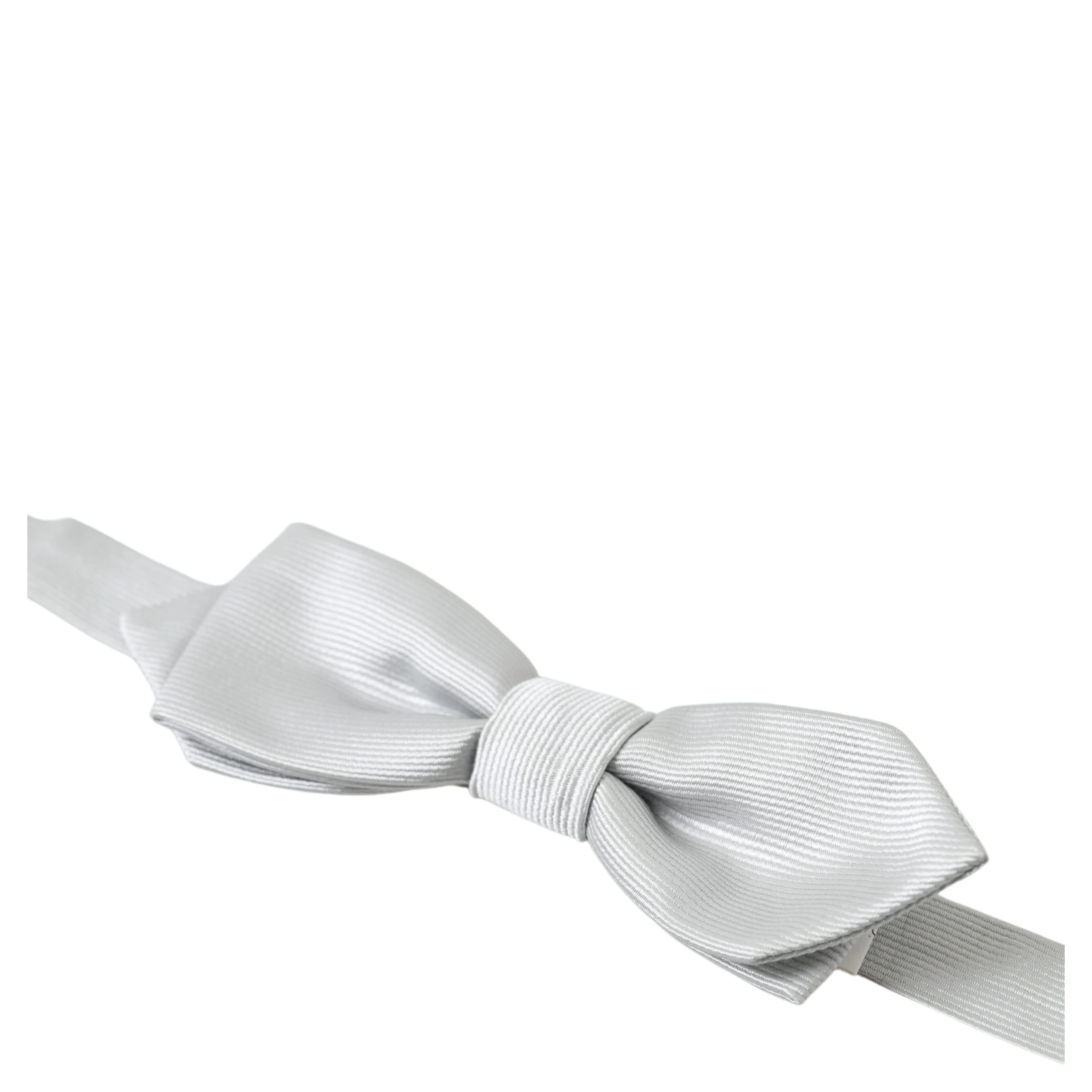 Gray Silk Adjustable Men Neck Papillon Bow Tie