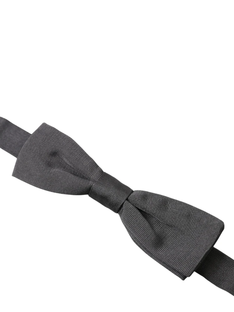 Dark Gray Silk Adjustable Neck Men Papillon Bow Tie alternative