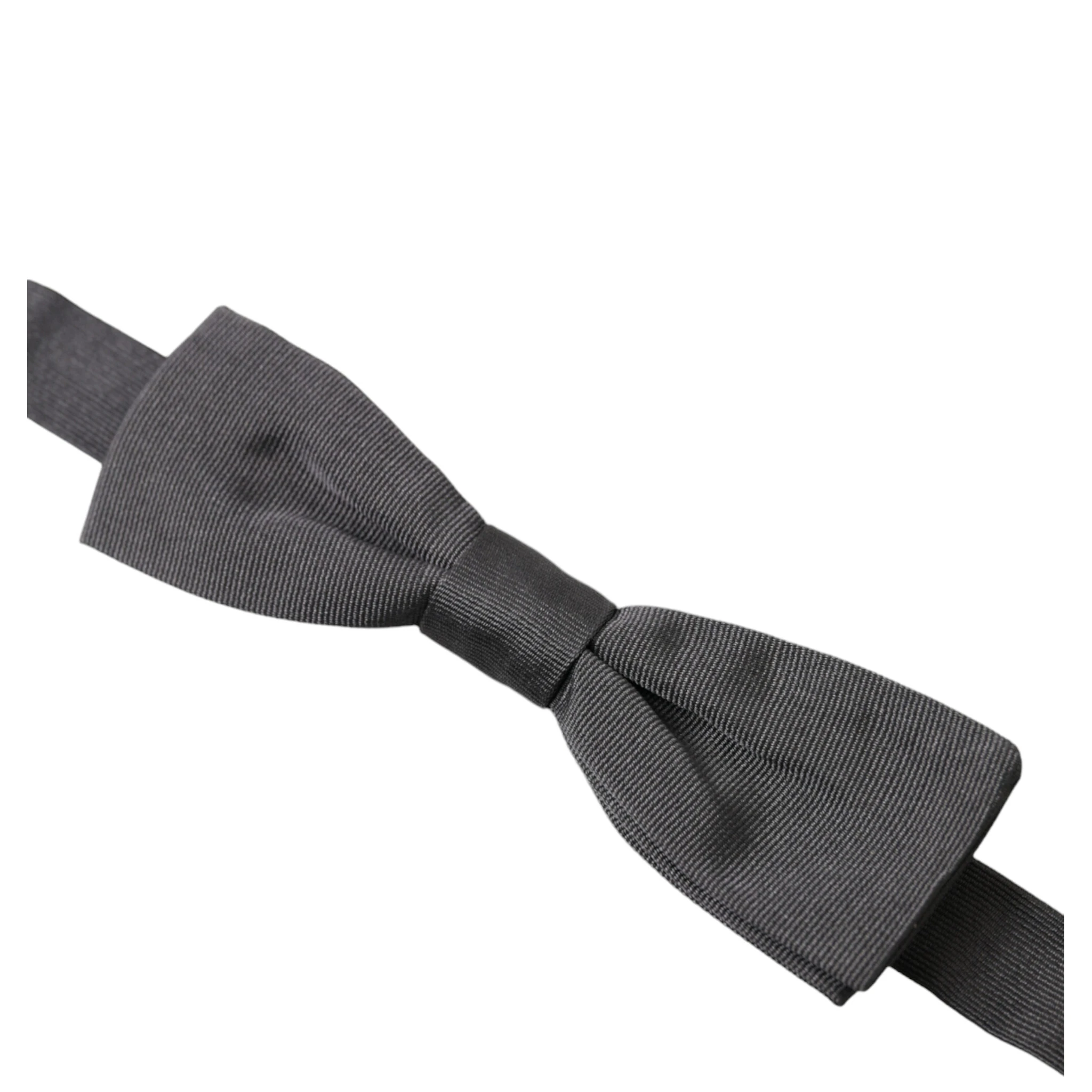 Dark Gray Silk Adjustable Neck Men Papillon Bow Tie
