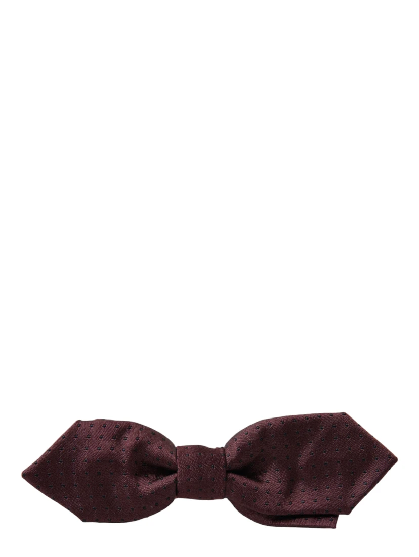 Red Bordeaux Silk Slim Adjustable Neck Papillon Bow Tie