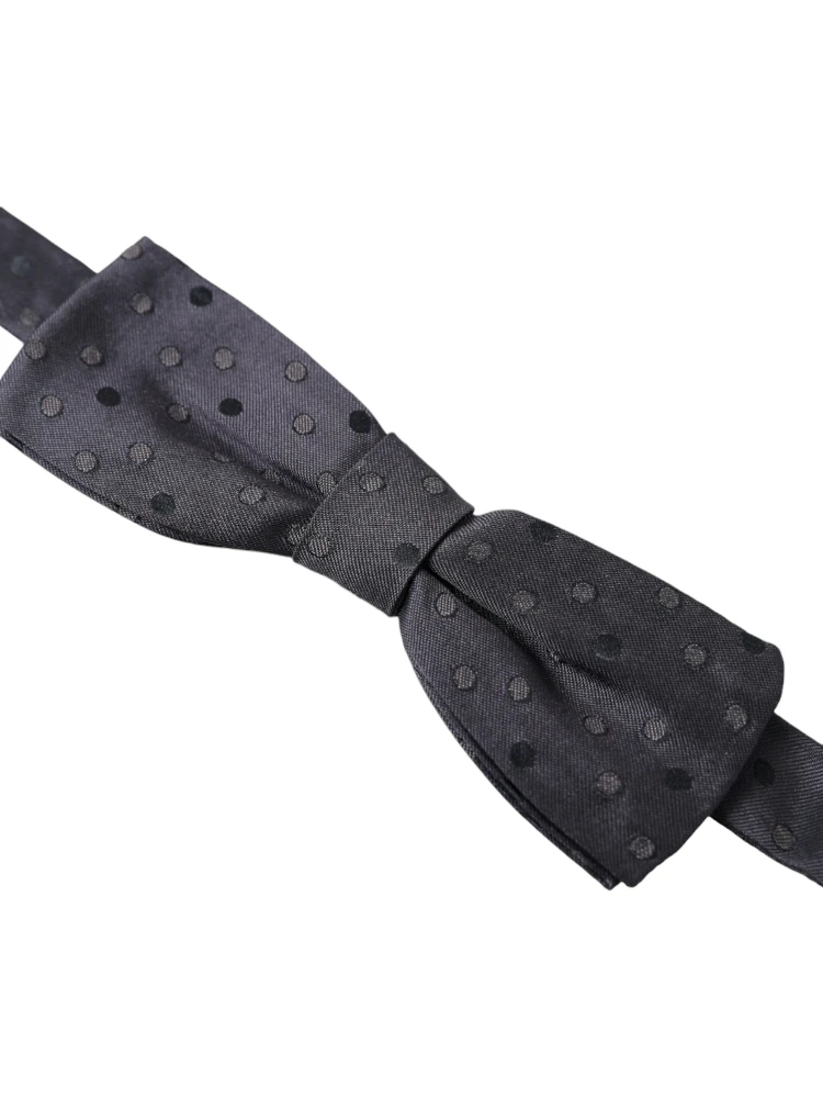 Blue Polka Dot Silk Adjustable Neck Men Papillon Bow Tie alternative