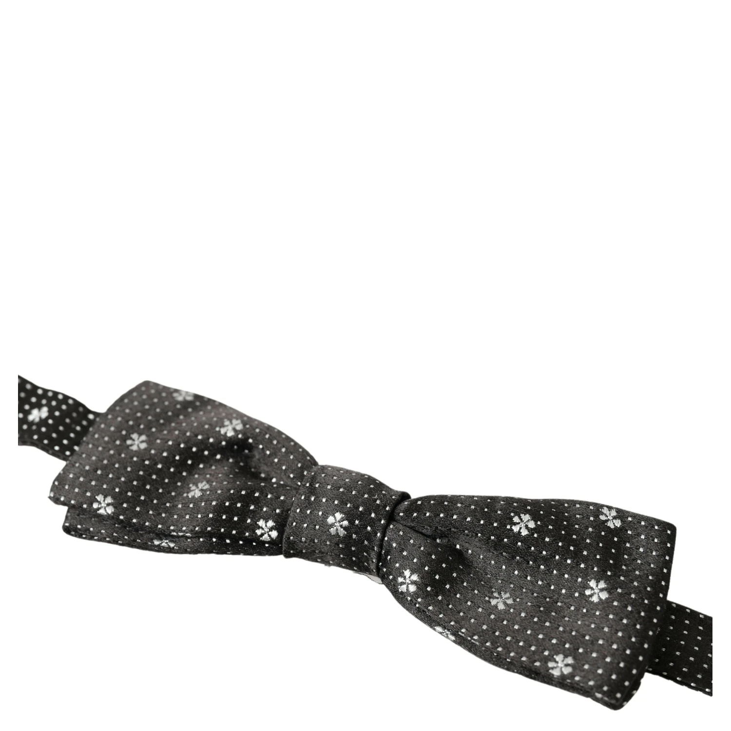 Black Patterned Silk Adjustable Men Neck Papillon Bow Tie