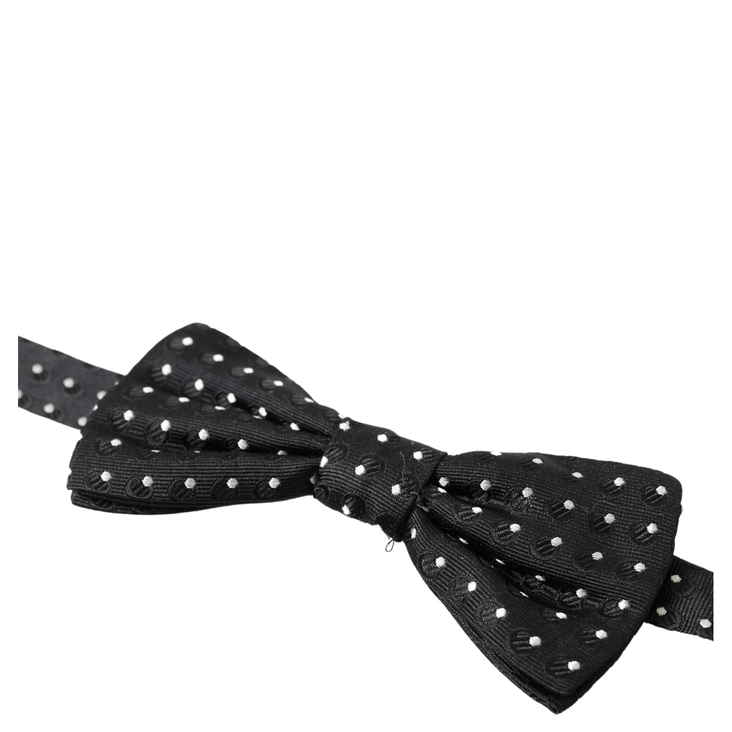 Black Polka Dot Silk Adjustable Men Neck Papillon Bow Tie