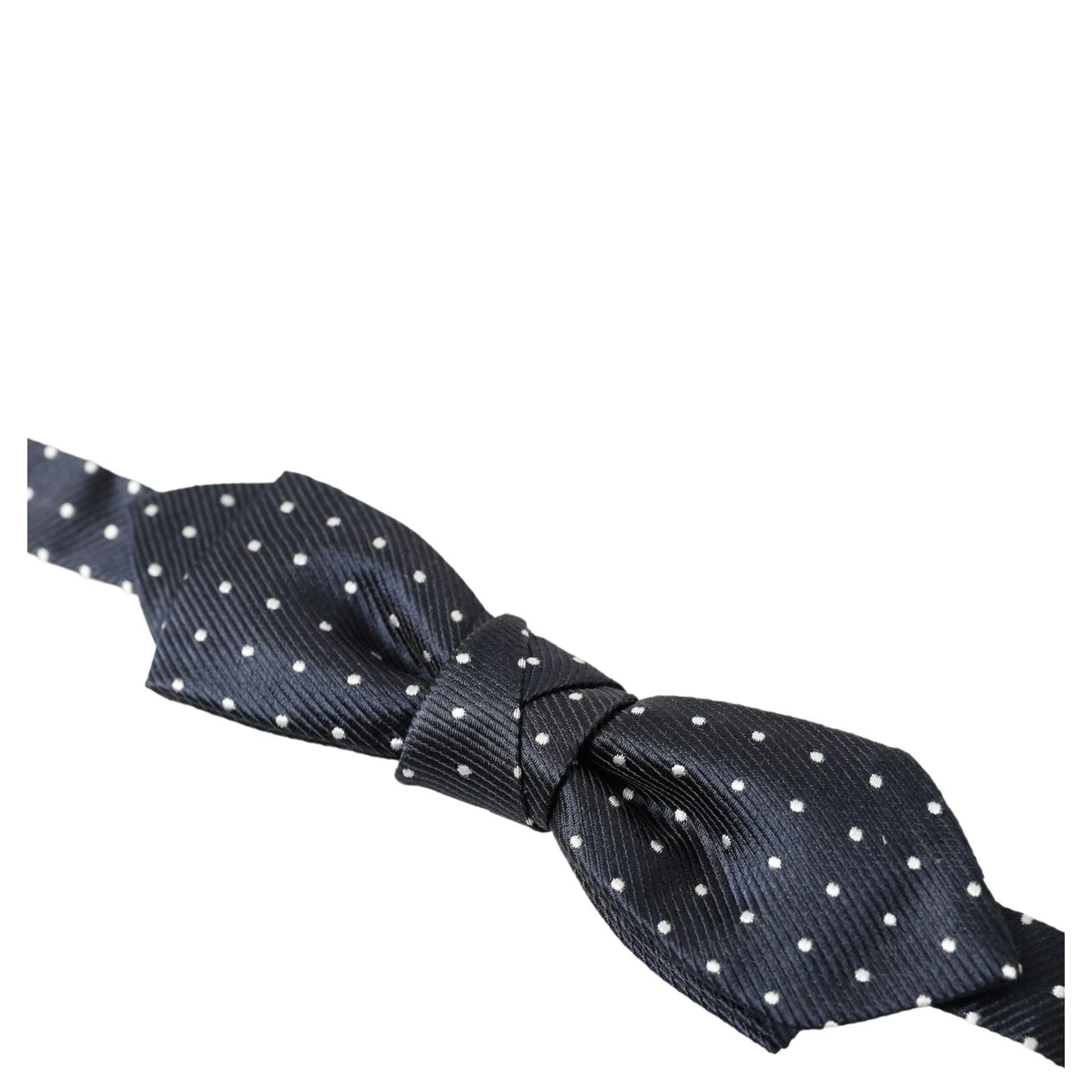 Blue Polka Dot Silk Adjustable Men Neck Papillon Bow Tie
