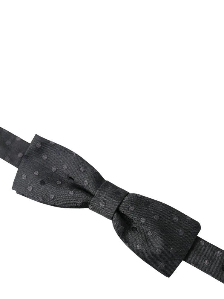 Gray Polka Dot Silk Adjustable Neck Men Papillon Bow Tie alternative