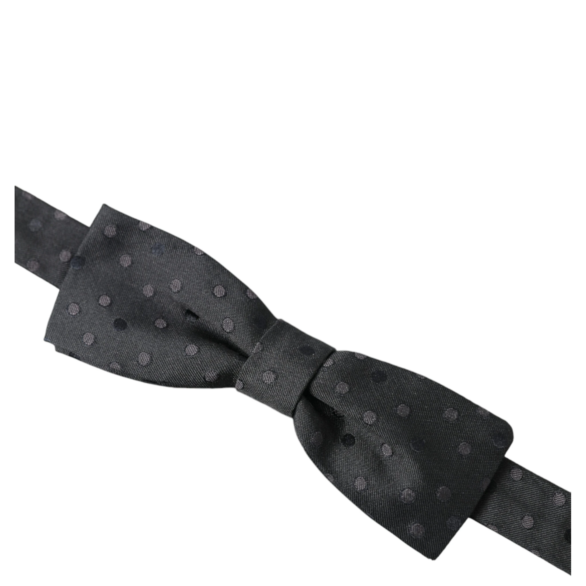 Gray Polka Dot Silk Adjustable Neck Men Papillon Bow Tie