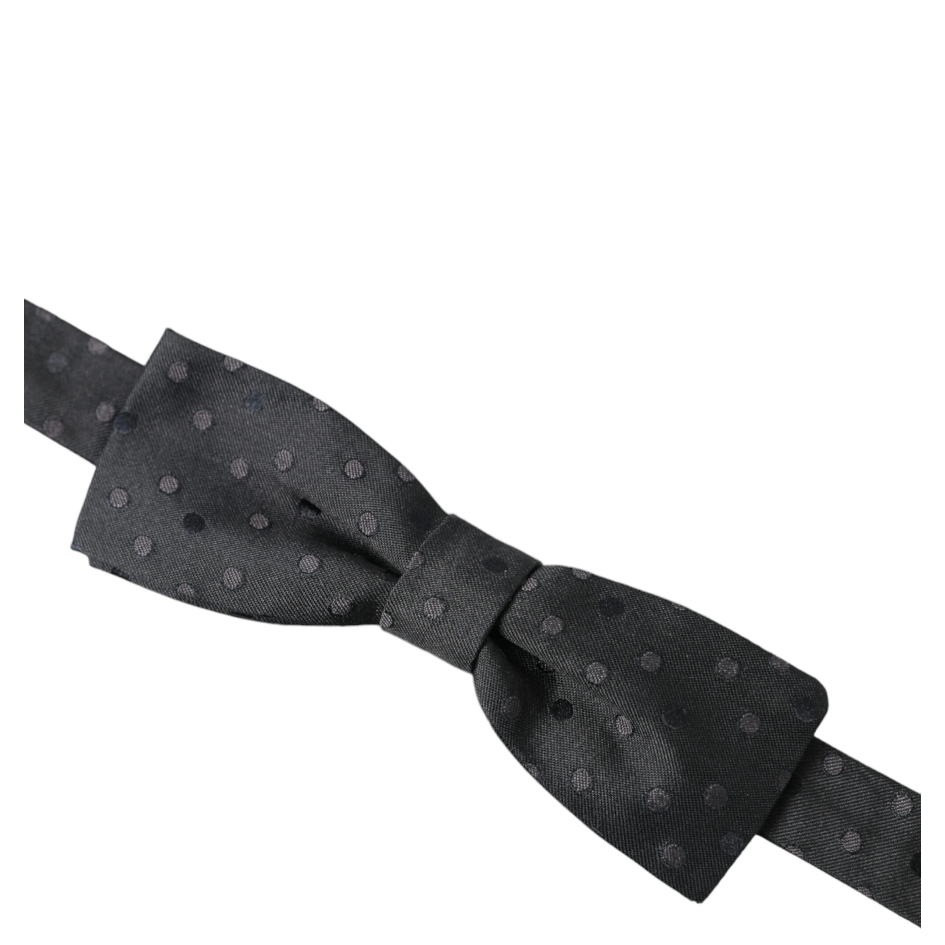 Gray Polka Dot Silk Adjustable Neck Men Papillon Bow Tie