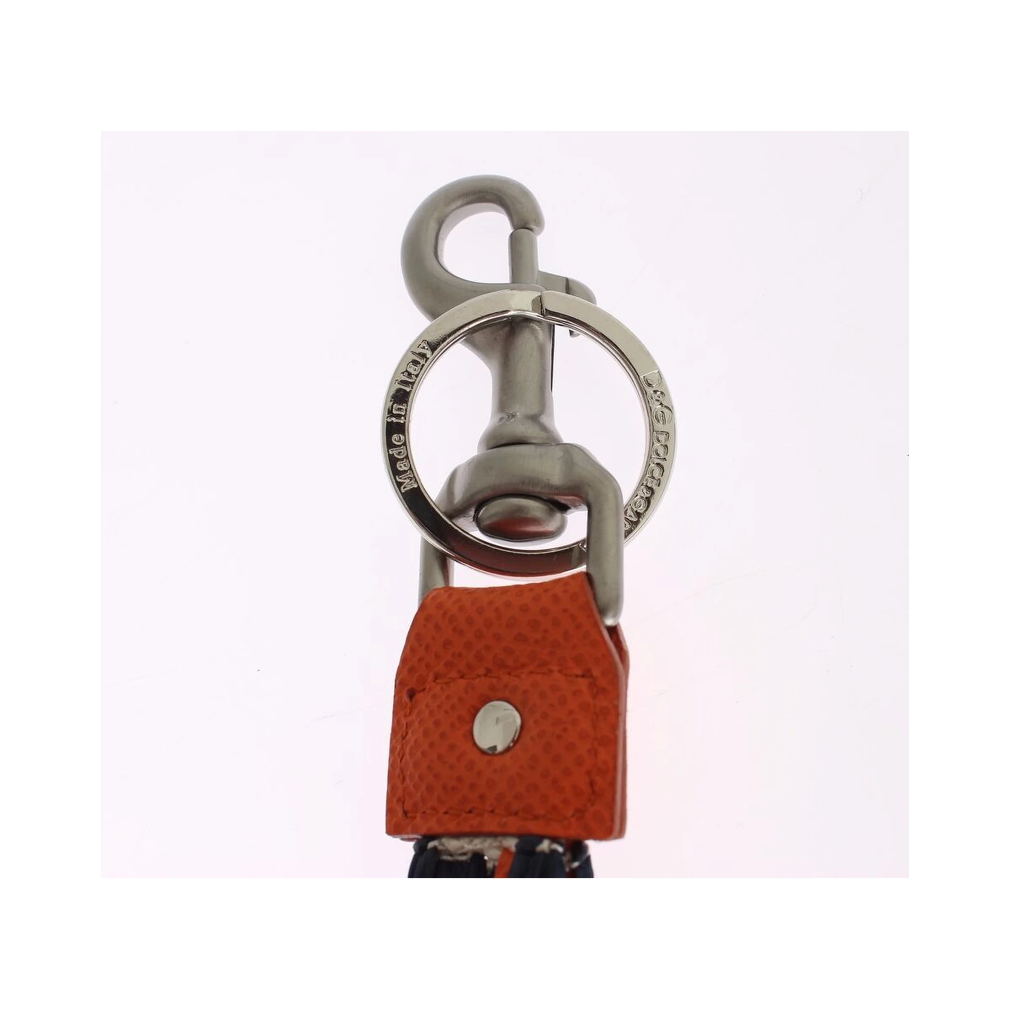 Red White Raffia Leather Clasp Finder Keyring Keychain
