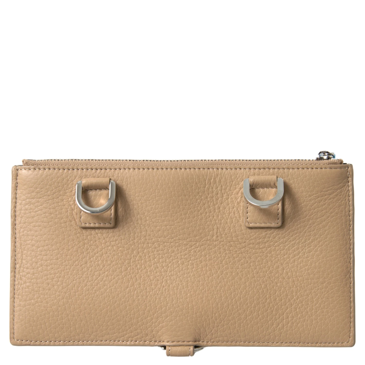 Beige Leather Shoulder Cardholder Shoulder Strap Wallet