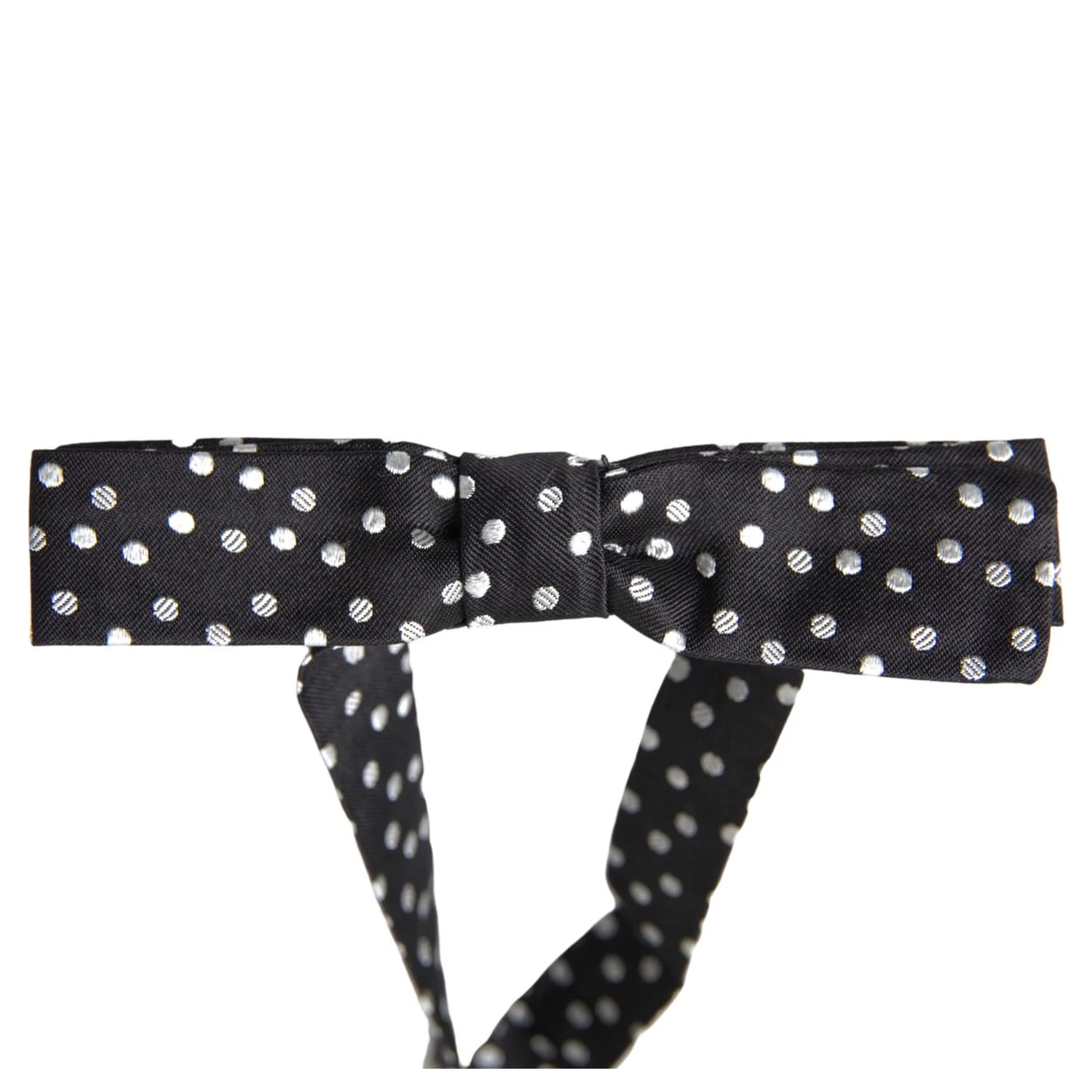 Black Polka Dot Silk Adjustable Men Neck Papillon Bow Tie