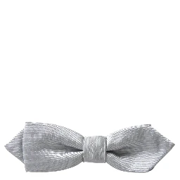 Gray Silk Adjustable Men Neck Papillon Bow Tie