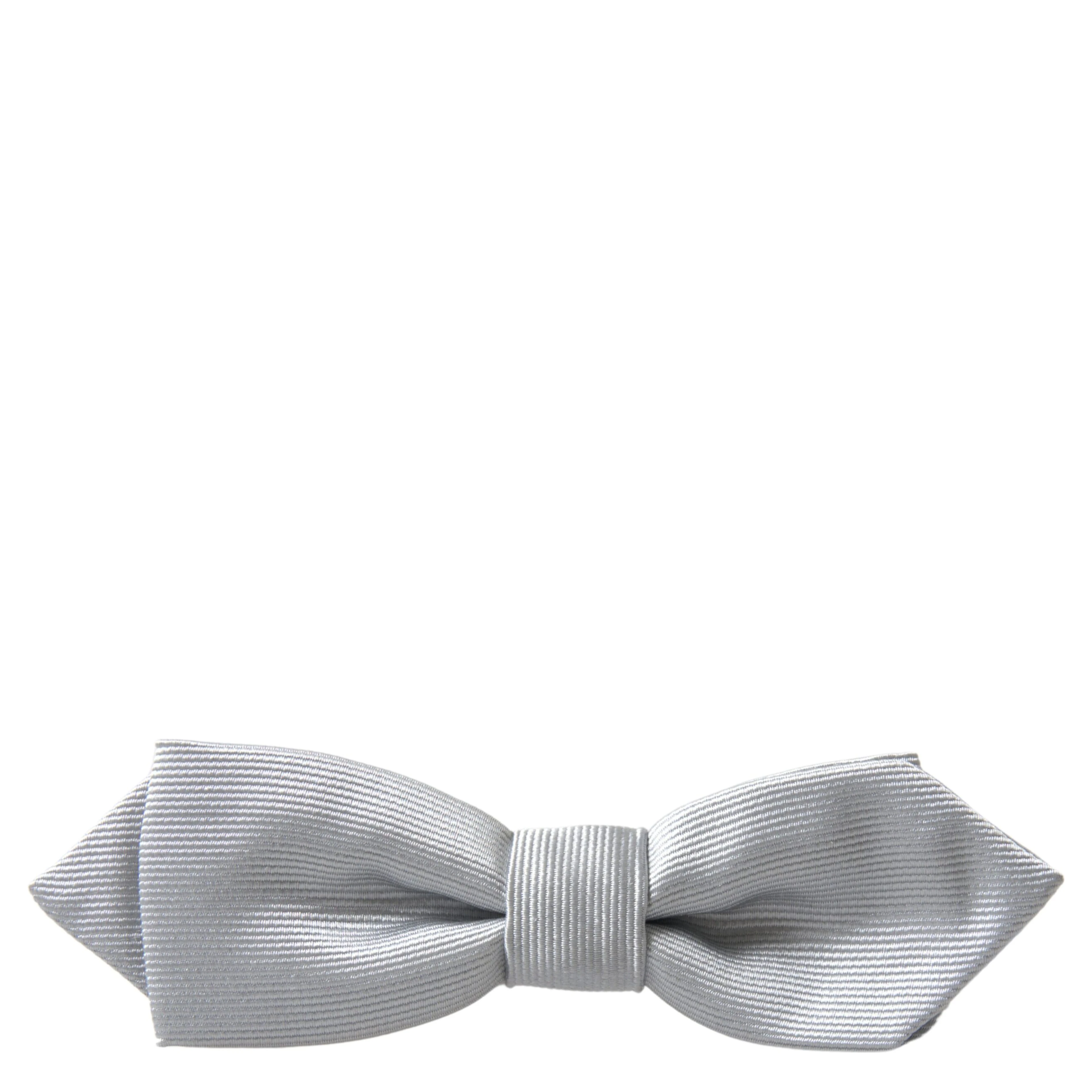 Gray Silk Adjustable Men Neck Papillon Bow Tie