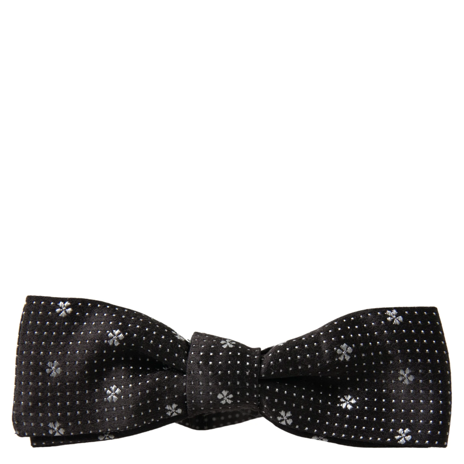 Black Patterned Silk Adjustable Men Neck Papillon Bow Tie