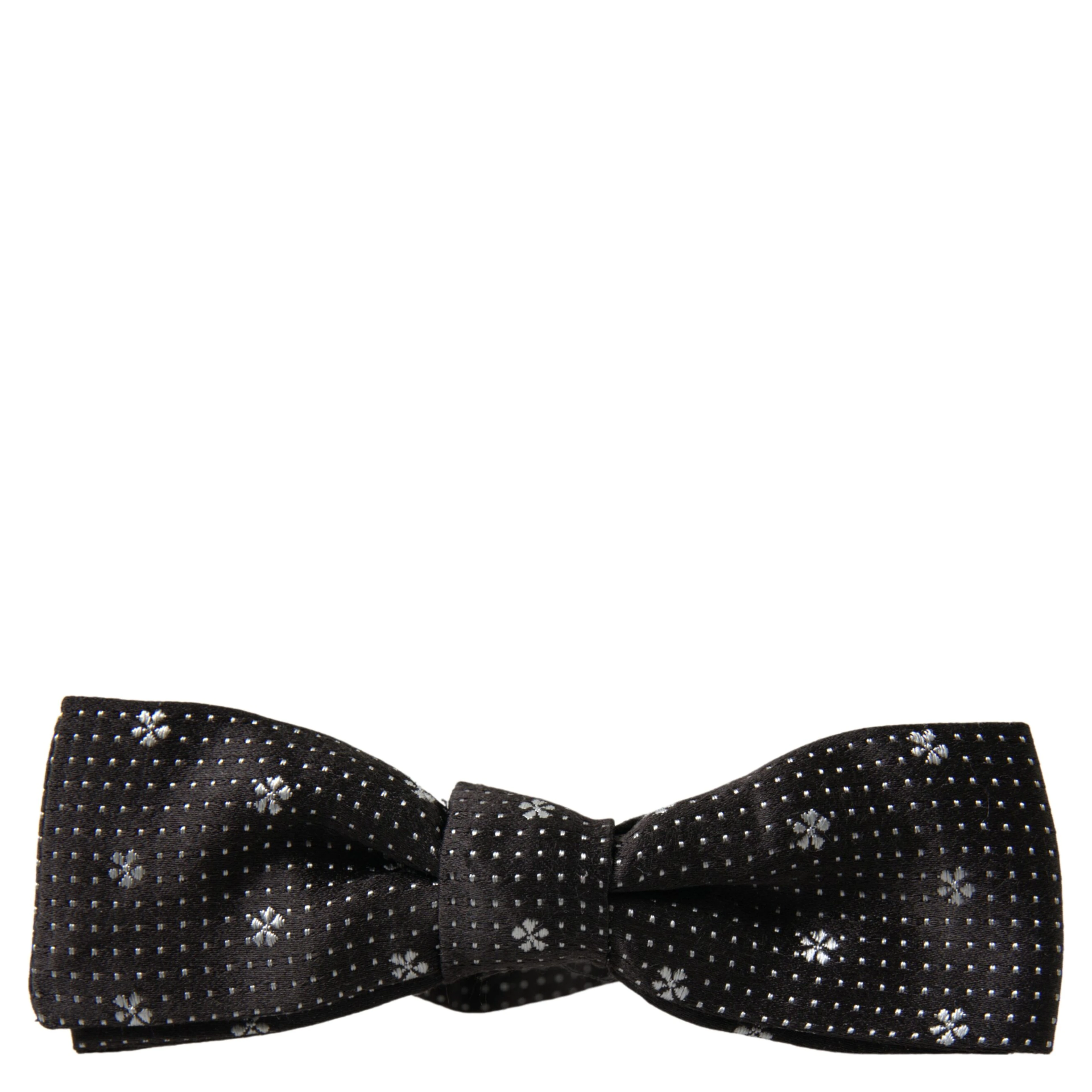 Black Patterned Silk Adjustable Men Neck Papillon Bow Tie