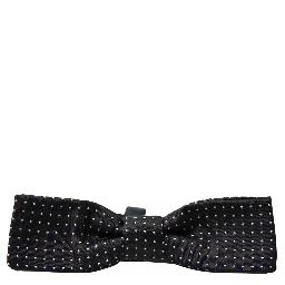 Black Polka Dot Silk Adjustable Men Neck Papillon Bow Tie