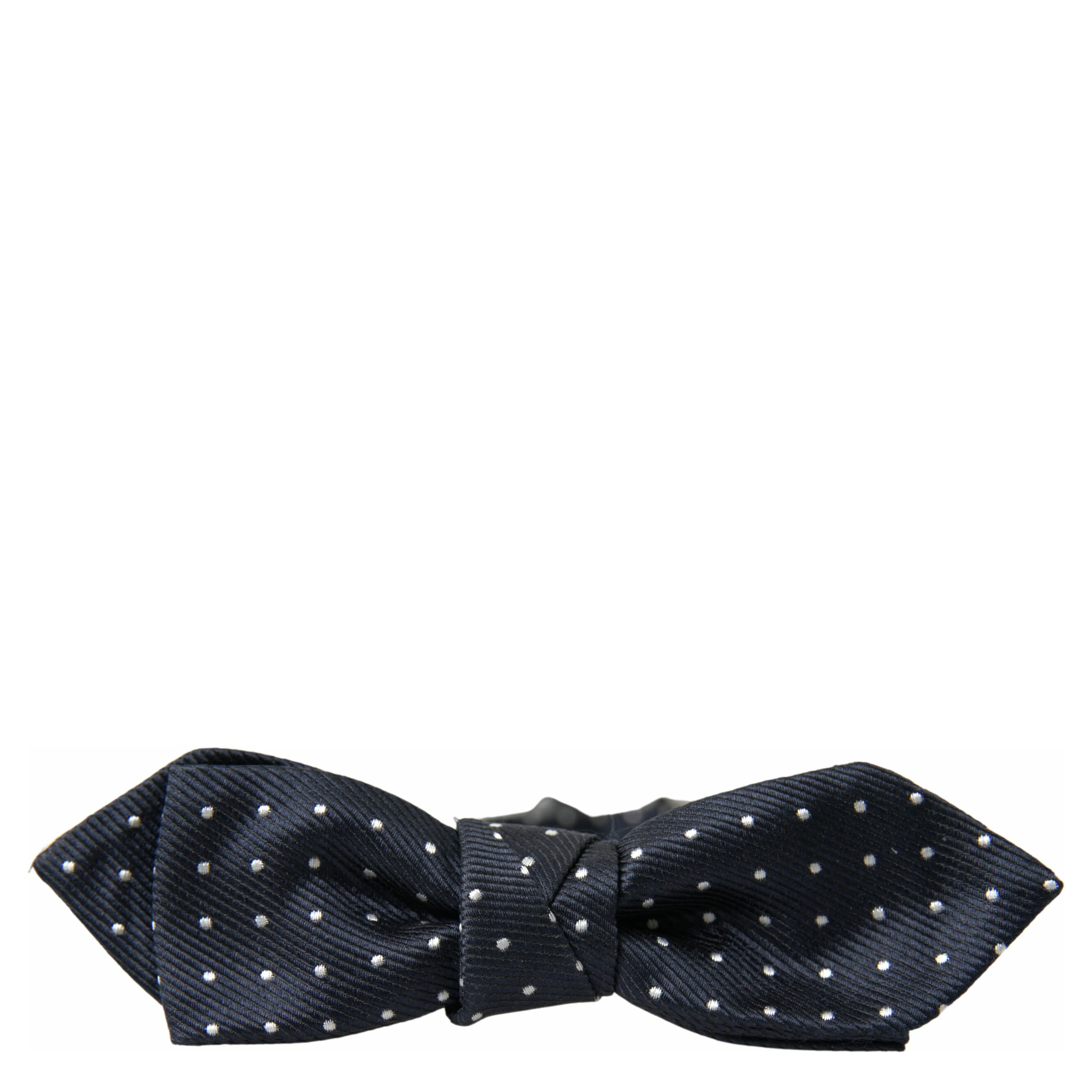 Blue Polka Dot Silk Adjustable Men Neck Papillon Bow Tie