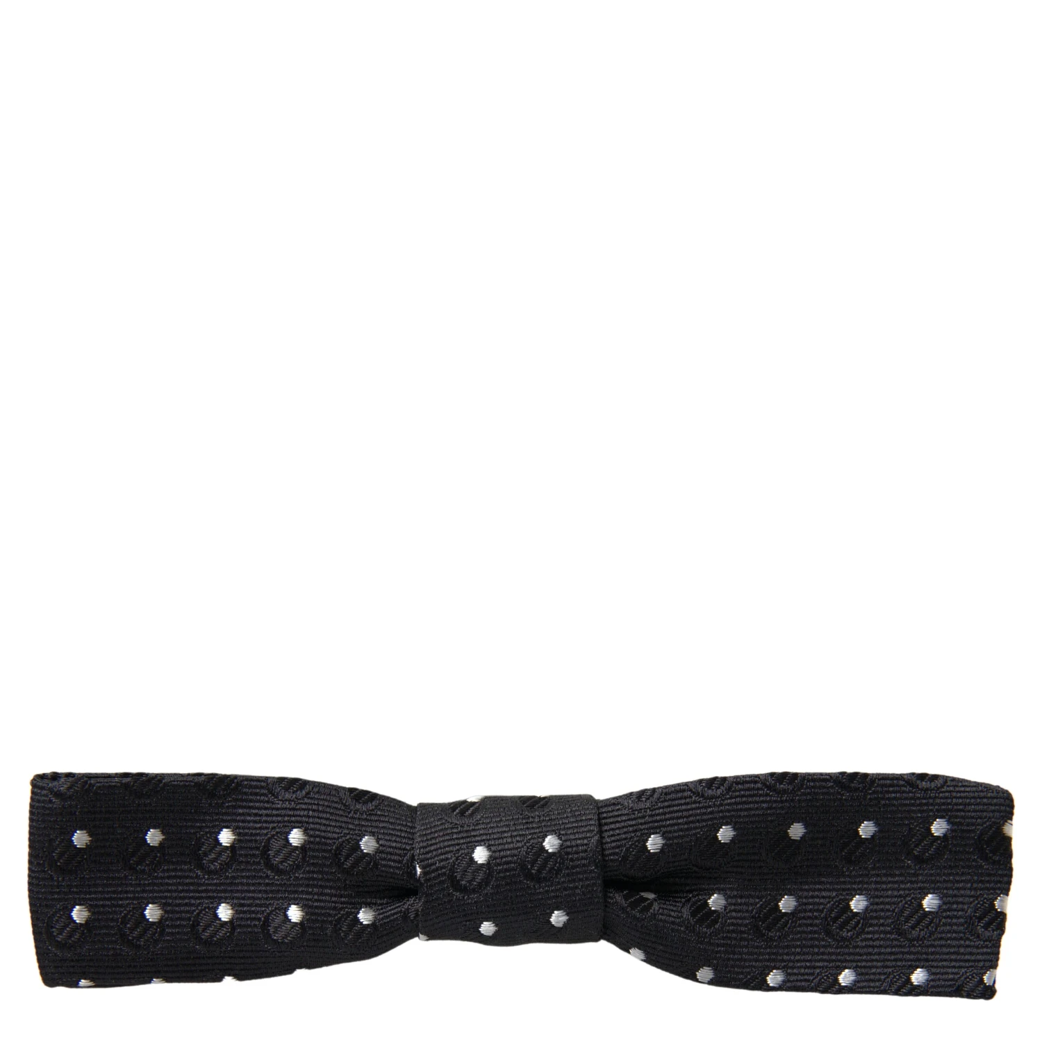 Black Polka Dot Silk Adjustable Men Neck Papillon Bow Tie