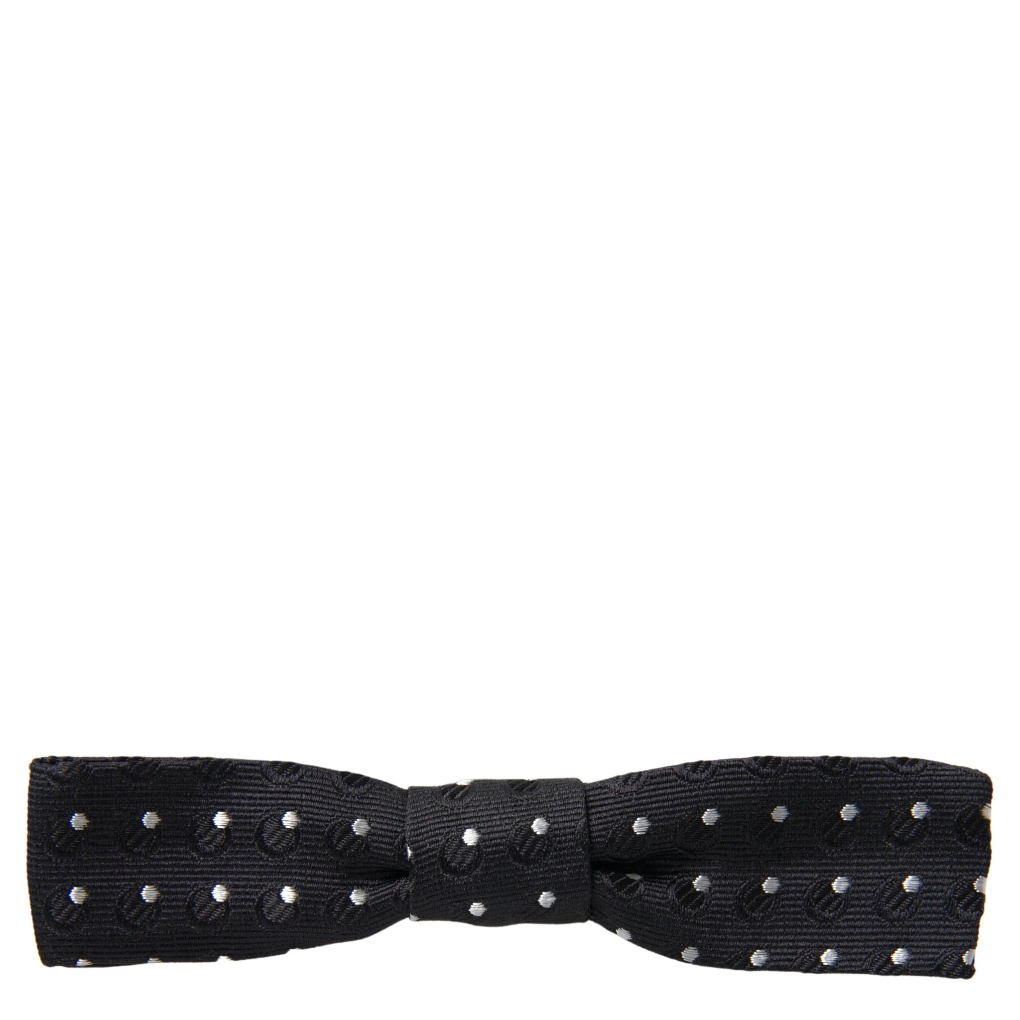 Black Polka Dot Silk Adjustable Men Neck Papillon Bow Tie