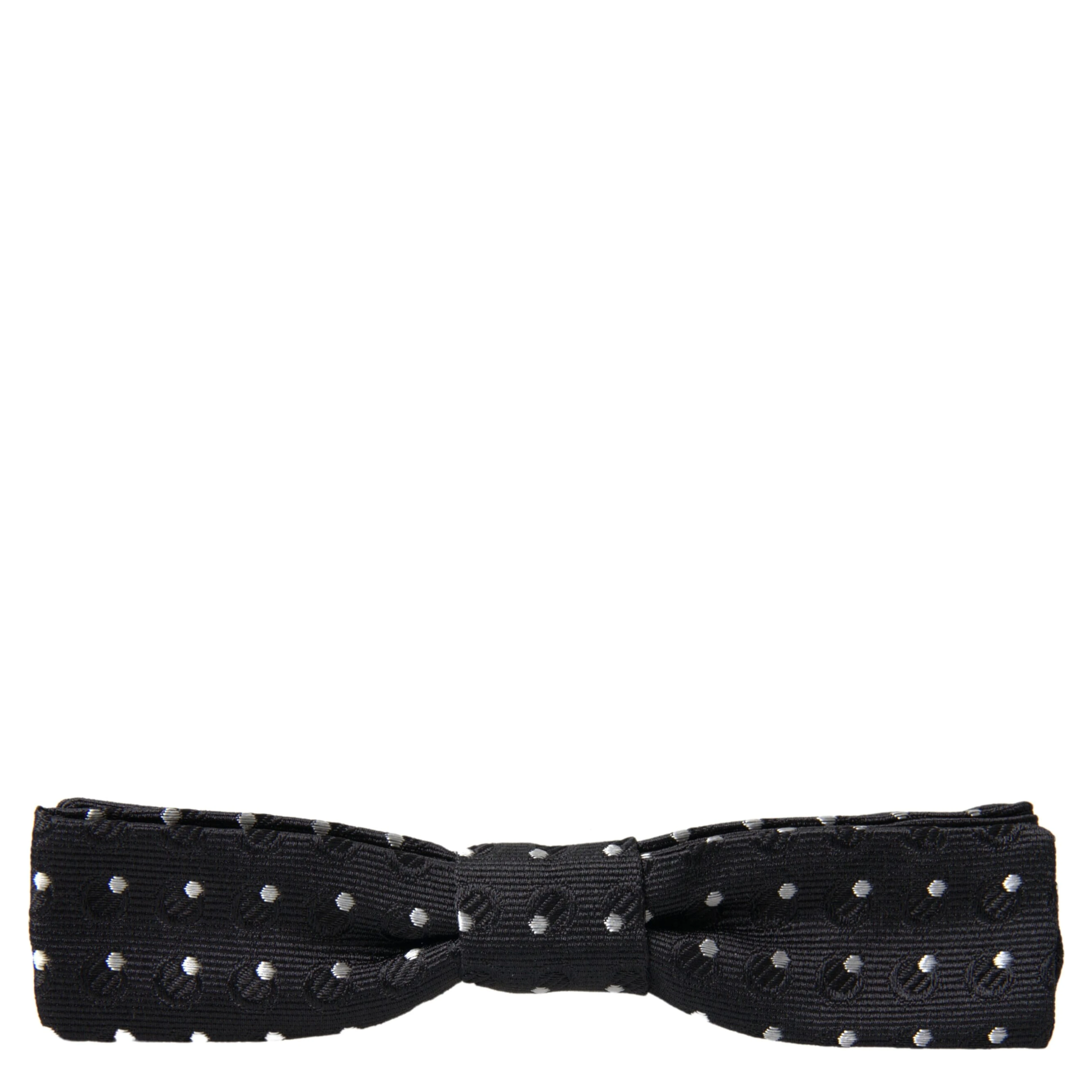 Black Polka Dot Silk Adjustable Men Neck Papillon Bow Tie