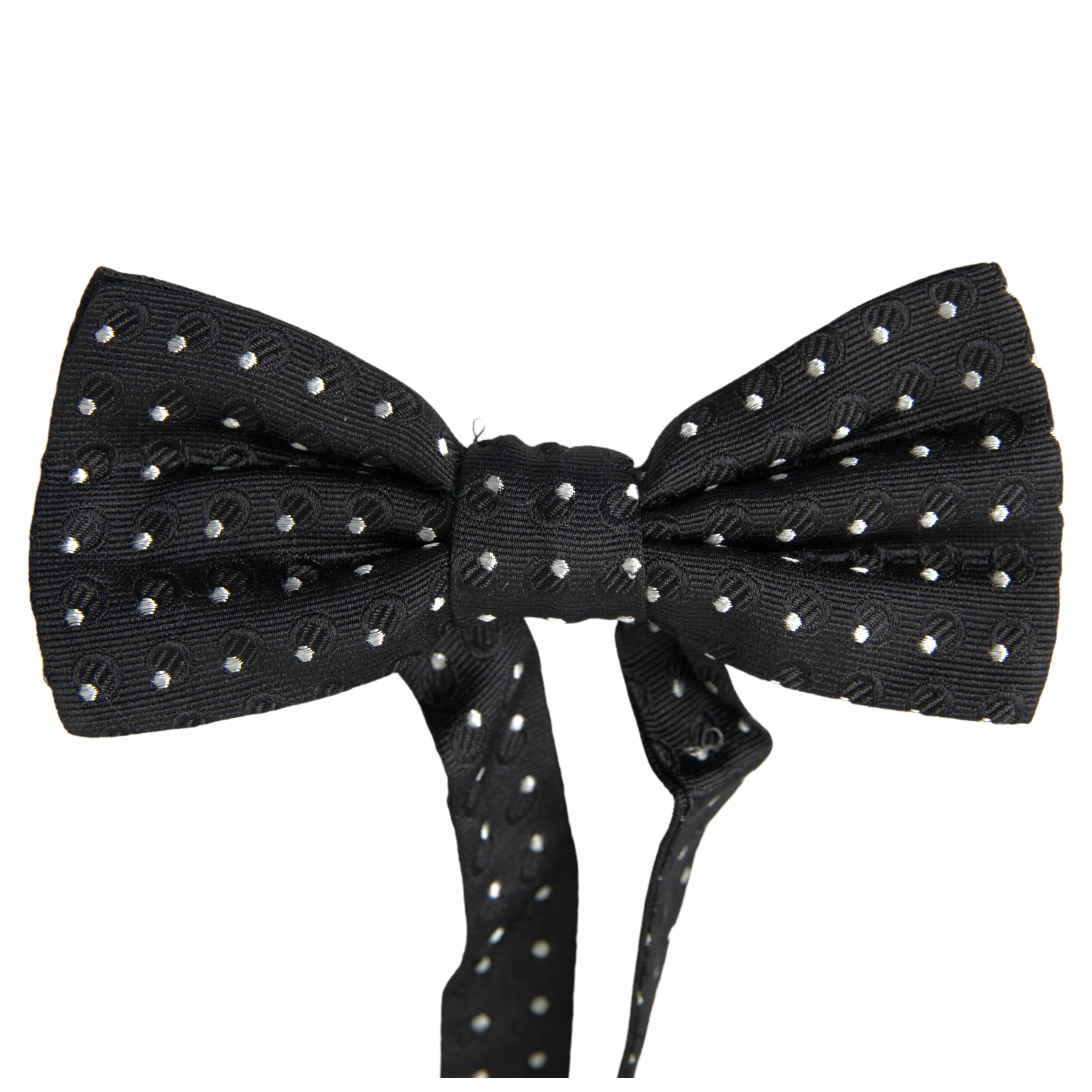 Black Polka Dot Silk Adjustable Men Neck Papillon Bow Tie