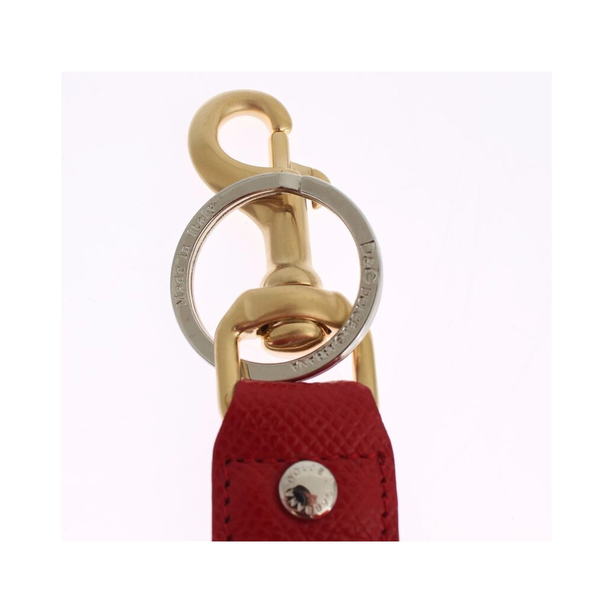 Gold Yellow Raffia Leather Clasp Finder Chain Keyring