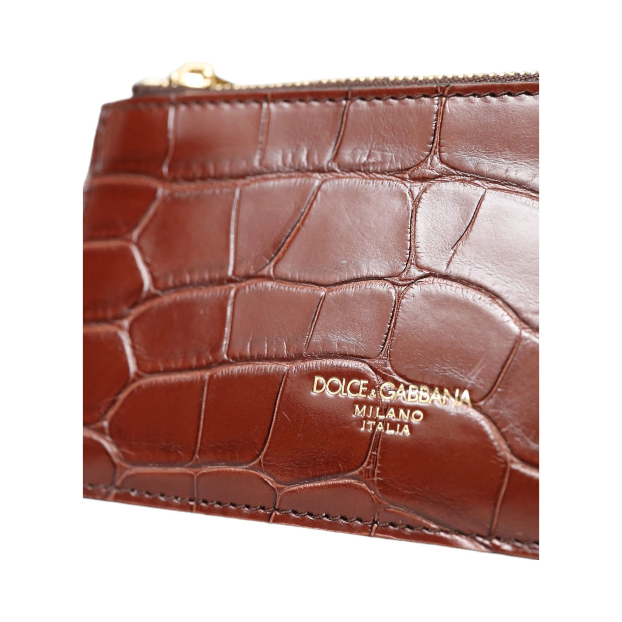 Brown Alligator Leather Airpods Case Coin Purse Wallet