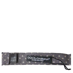 Gray Polka Dots Silk Adjustable Neck Papillon Bow Tie