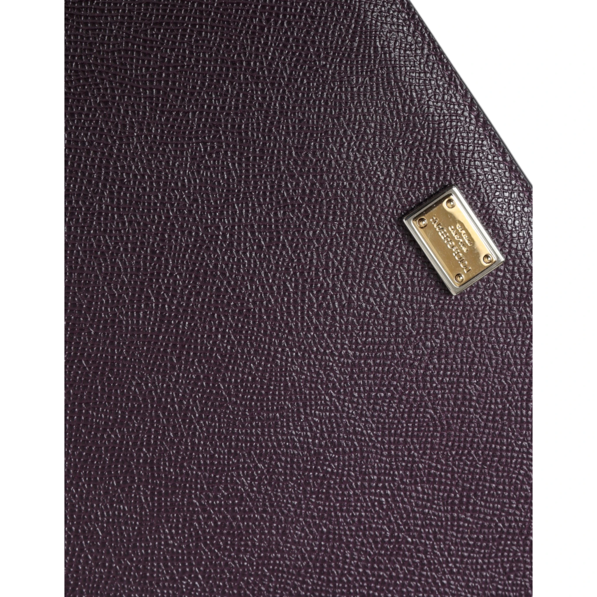 Dark Brown Leather Logo Plaque Cover Sleeve Tablet Case
