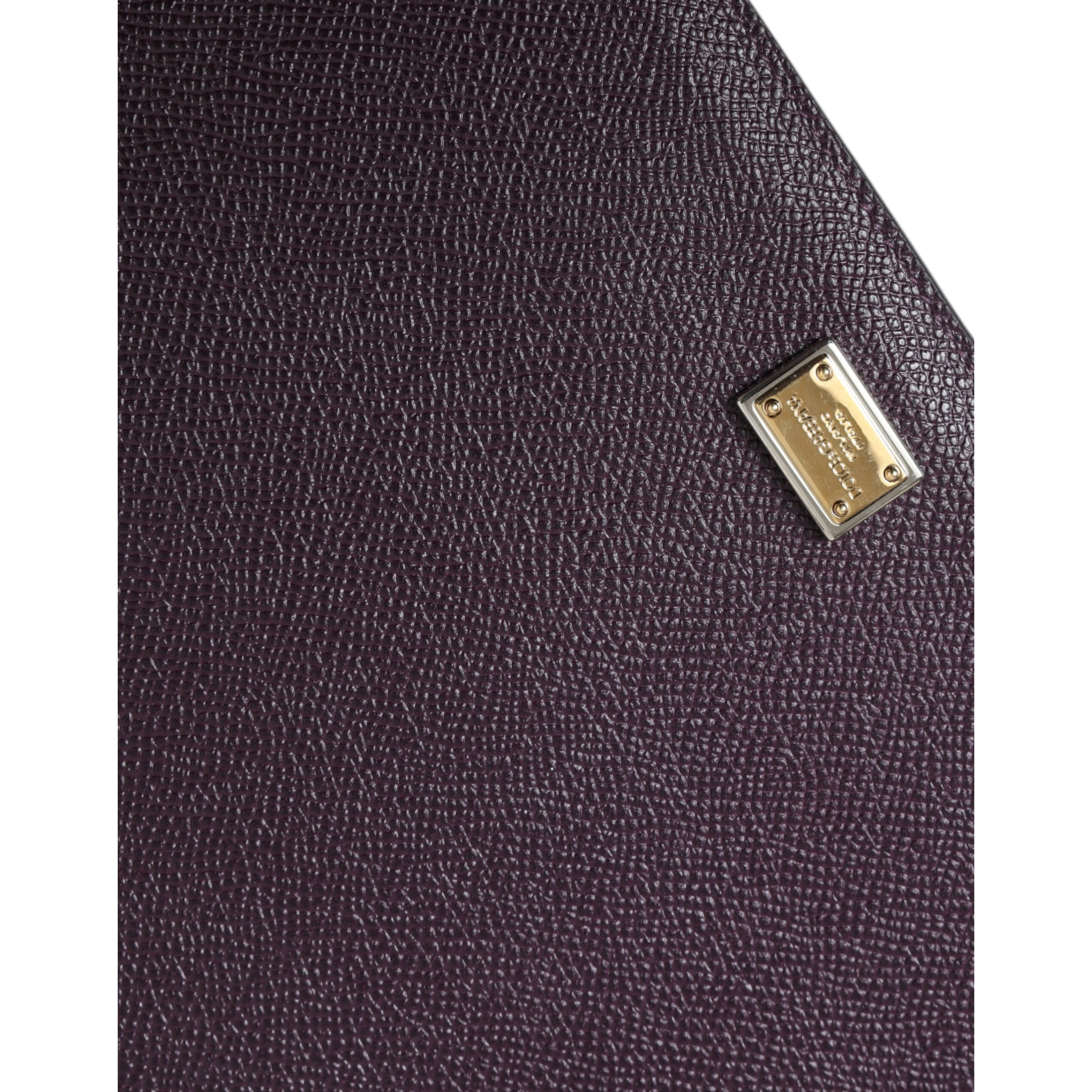 Dark Brown Leather Logo Plaque Cover Sleeve Tablet Case