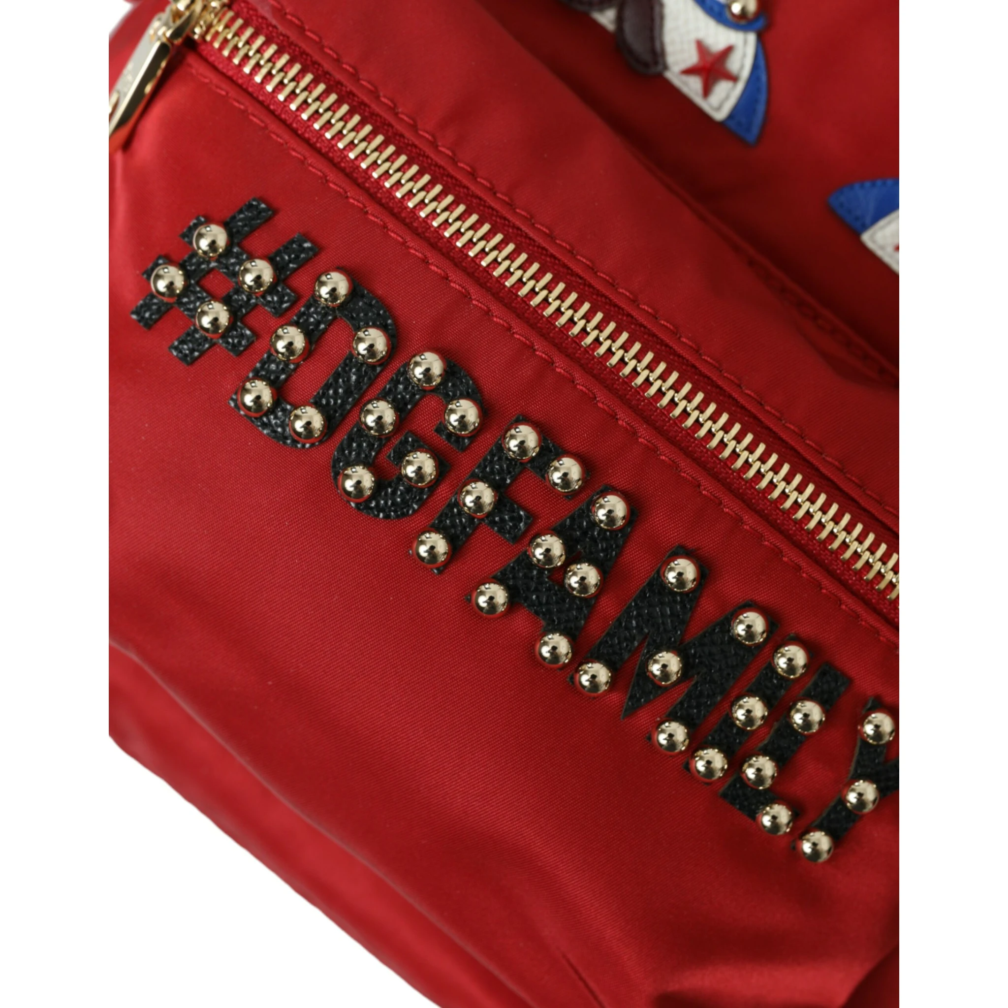 Red #DGFAMILY Embellished Backpack VULCANO Bag