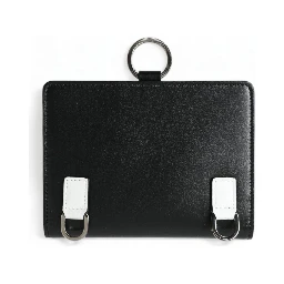 Black Leather Crystal Embellished Card Holder Wallet