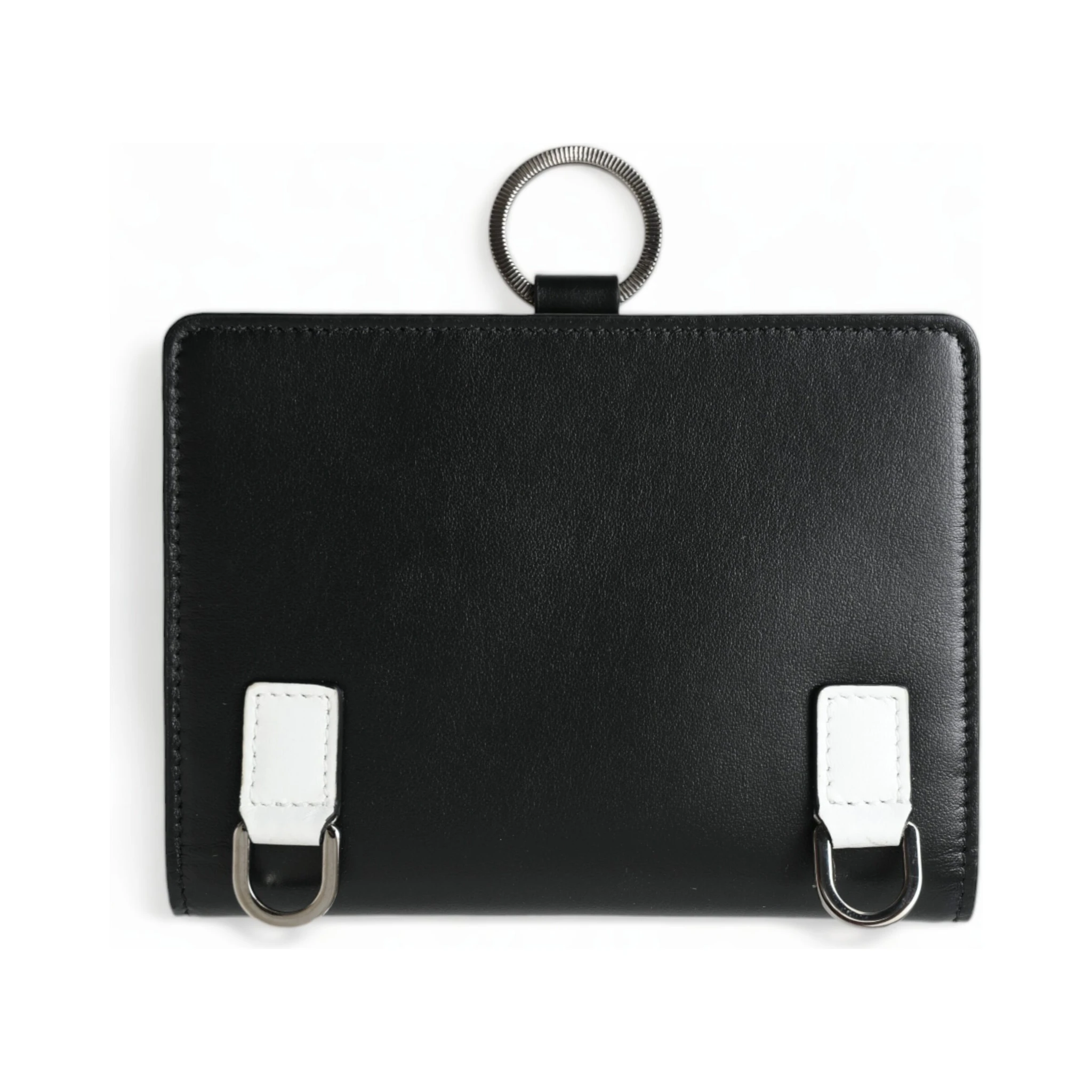 Black Leather Crystal Embellished Card Holder Wallet